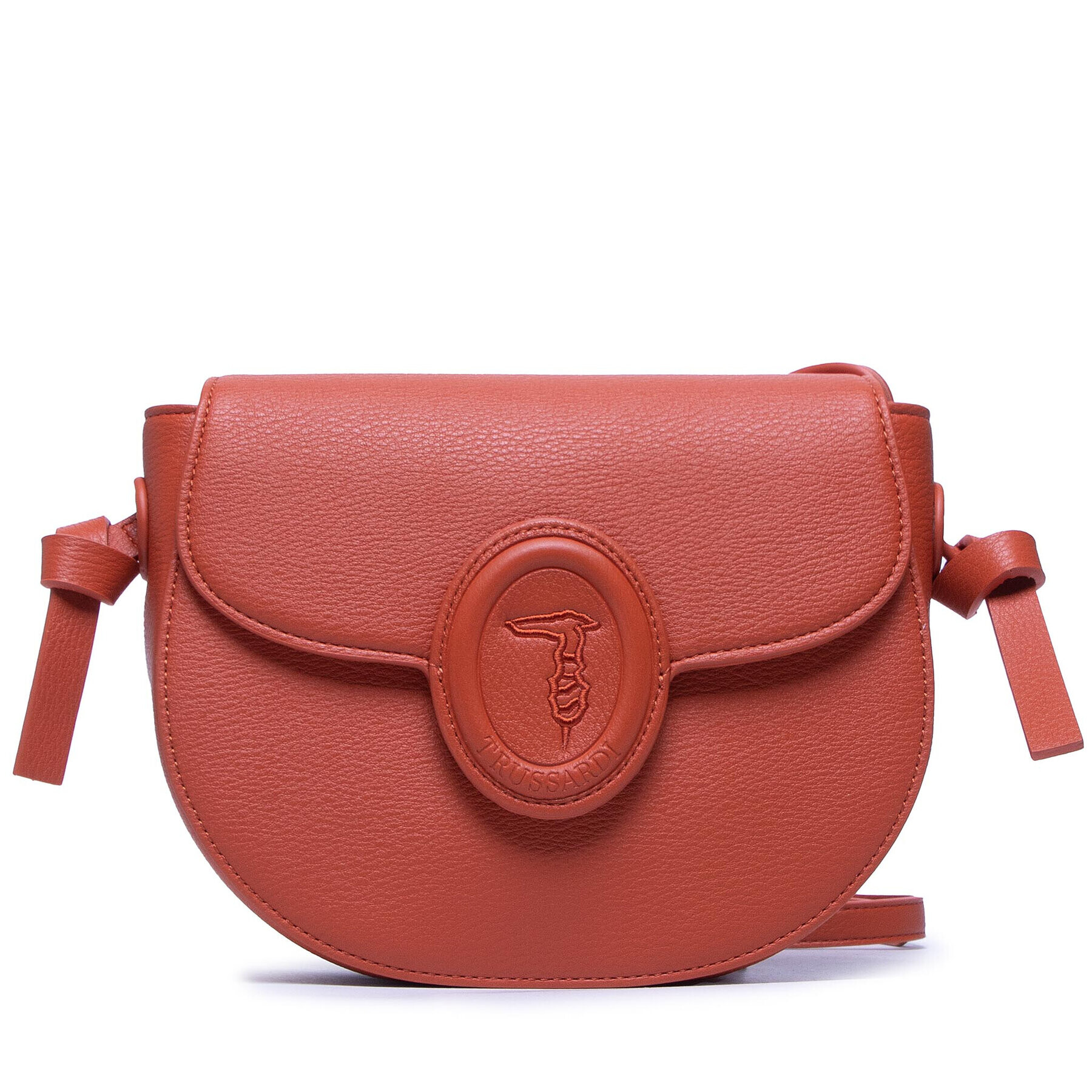 Trussardi Дамска чанта Amber Crossbody Mini Full Grain 75B01224 Червен - Pepit.bg