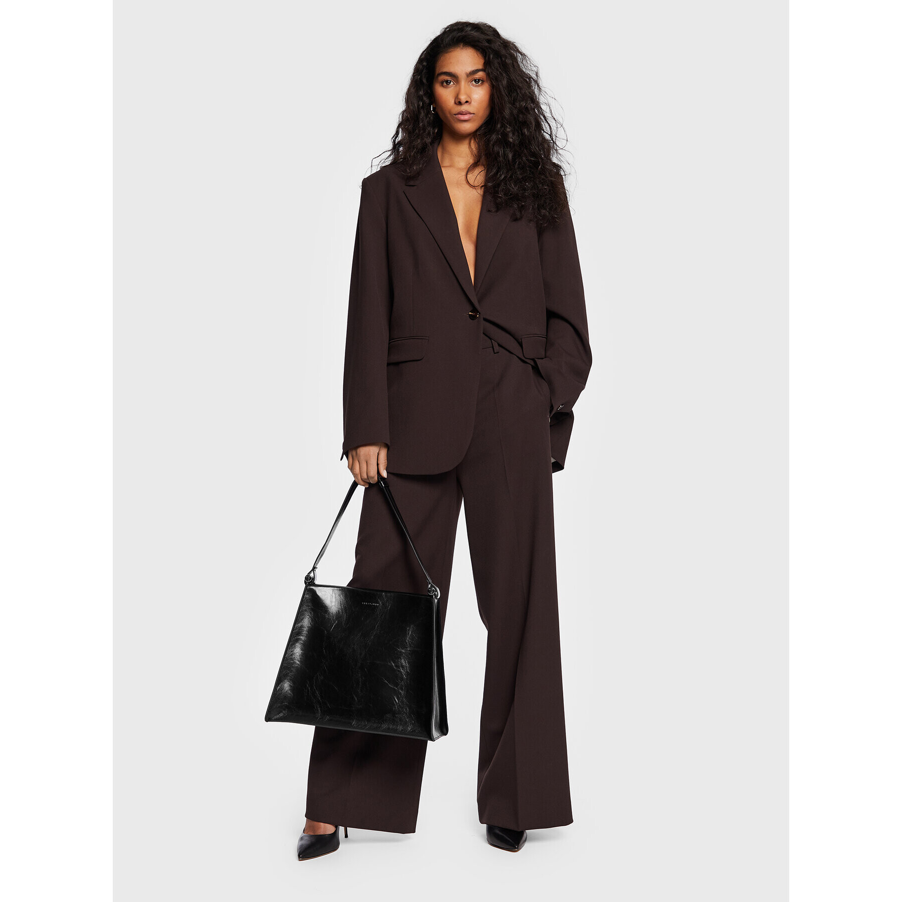 Trussardi Дамска чанта Arcas Hobo Lg 75B01415 Черен - Pepit.bg