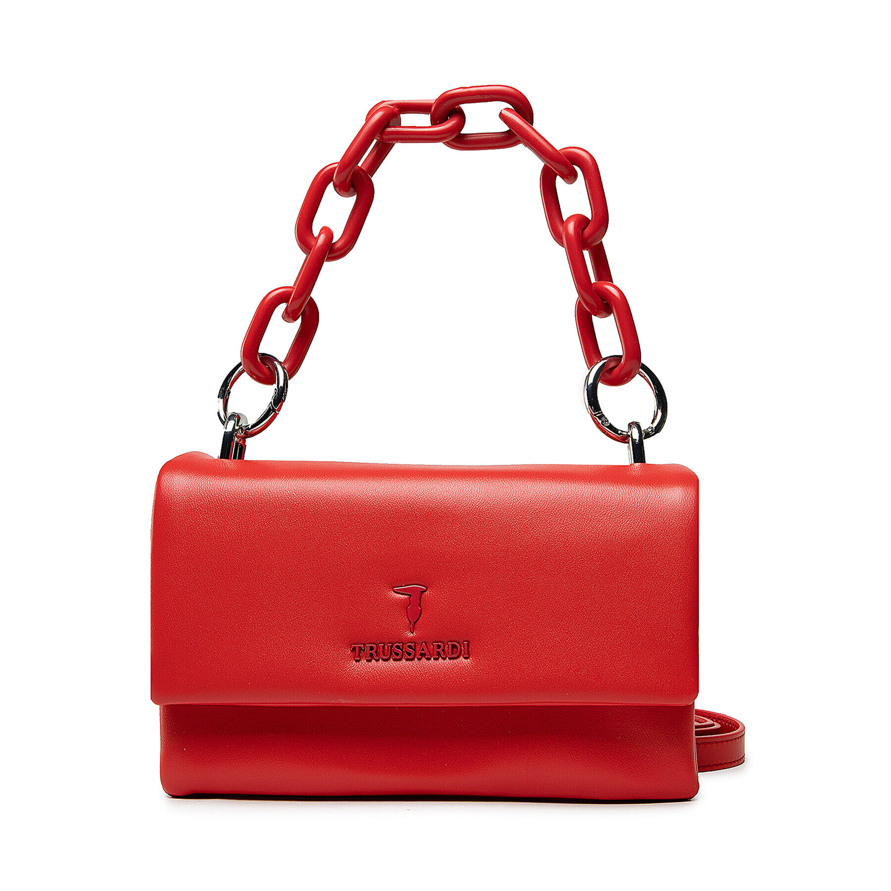 Trussardi Дамска чанта Claire Shoulder Sm 75B01148 Червен - Pepit.bg