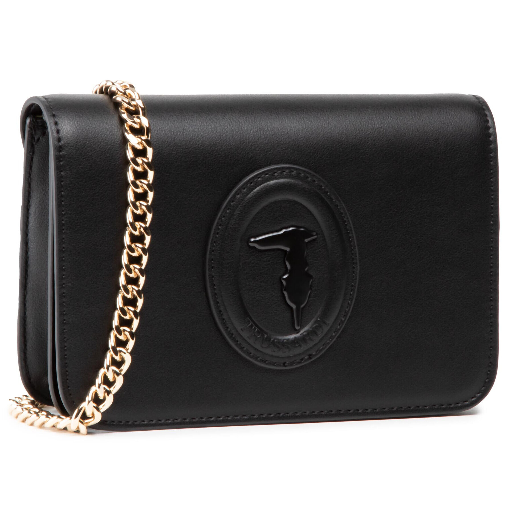 Trussardi Дамска чанта Clutch 1 Gusset 75B01076 Черен - Pepit.bg