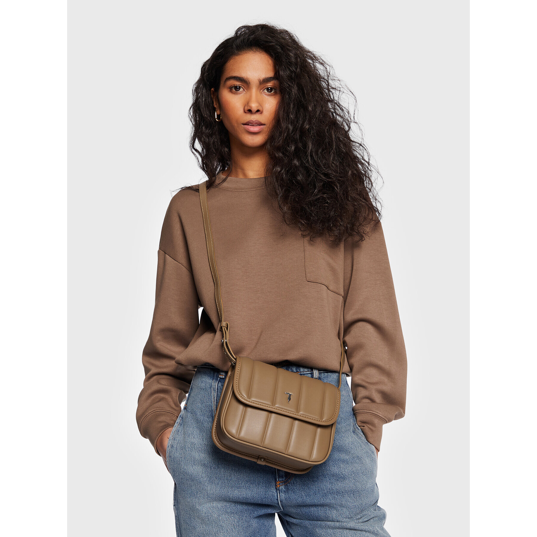 Trussardi Дамска чанта Dune Shoulder Bag 75B01377 Зелен - Pepit.bg