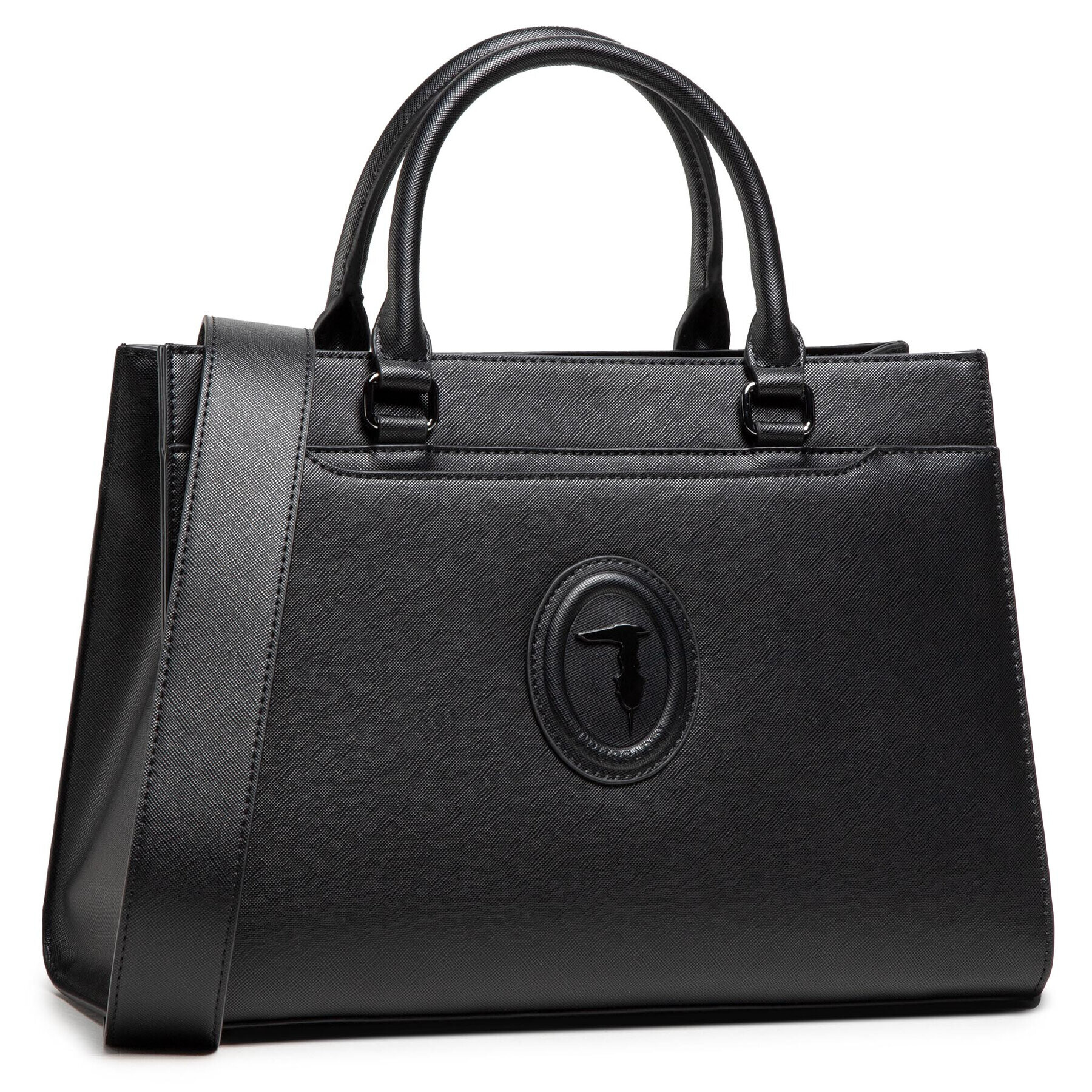 Trussardi Дамска чанта Main Dahlia Handle 75B01128 Черен - Pepit.bg