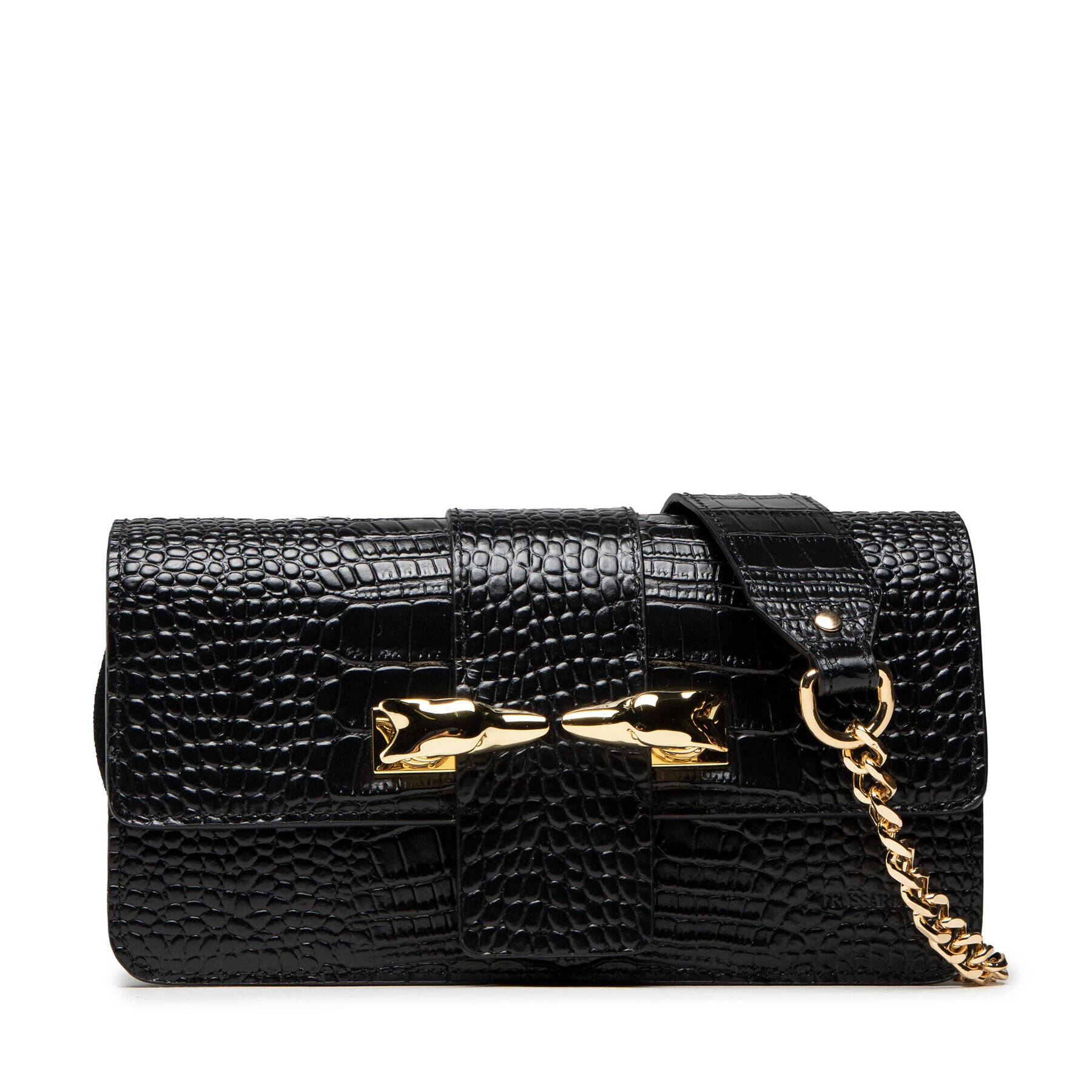 Trussardi Дамска чанта Milano Baguettie Bag 75B01206 Черен - Pepit.bg