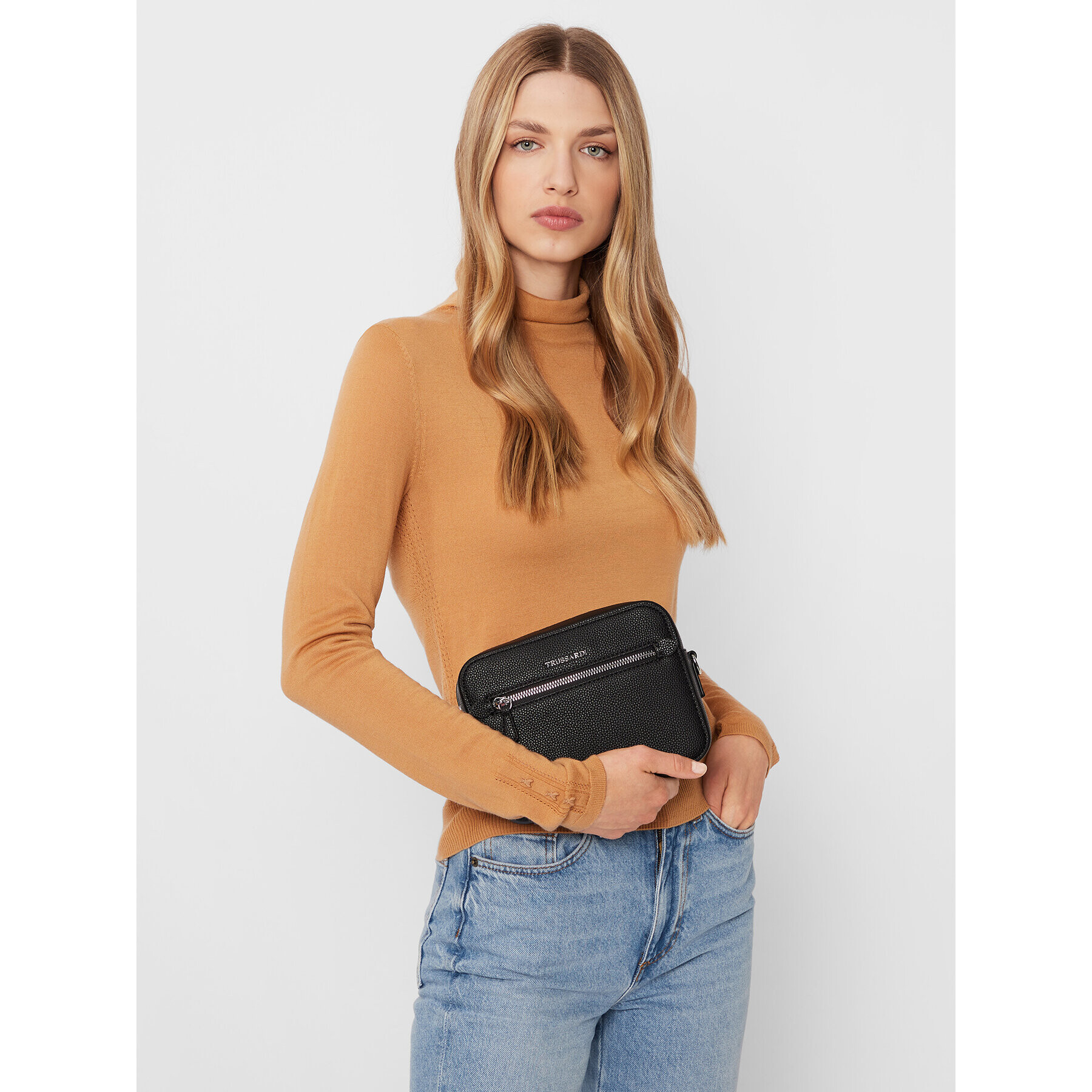 Trussardi Дамска чанта New Lily Camera Bag 75B01421 Черен - Pepit.bg