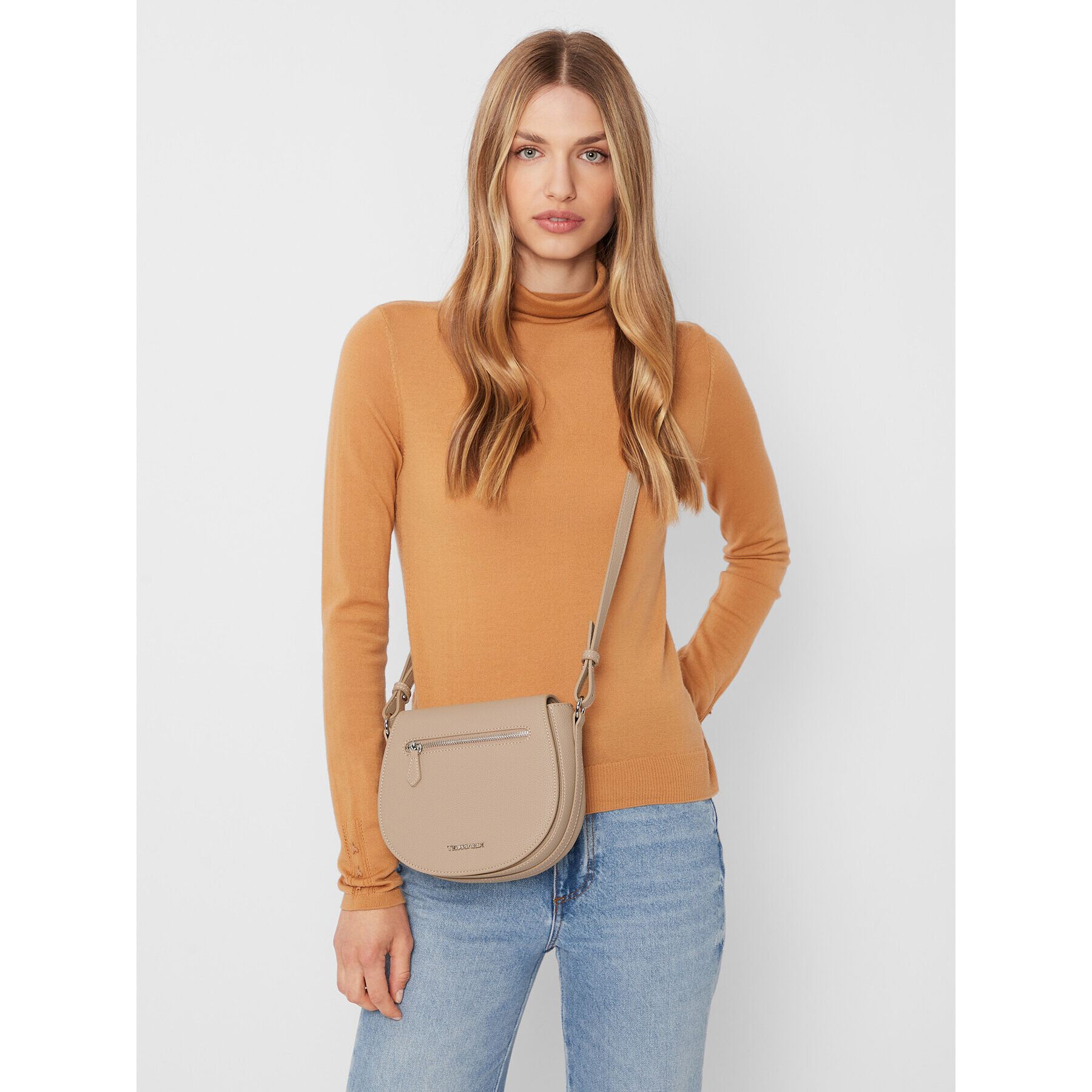 Trussardi Дамска чанта New Lily Shoulder 75B01422 Бежов - Pepit.bg