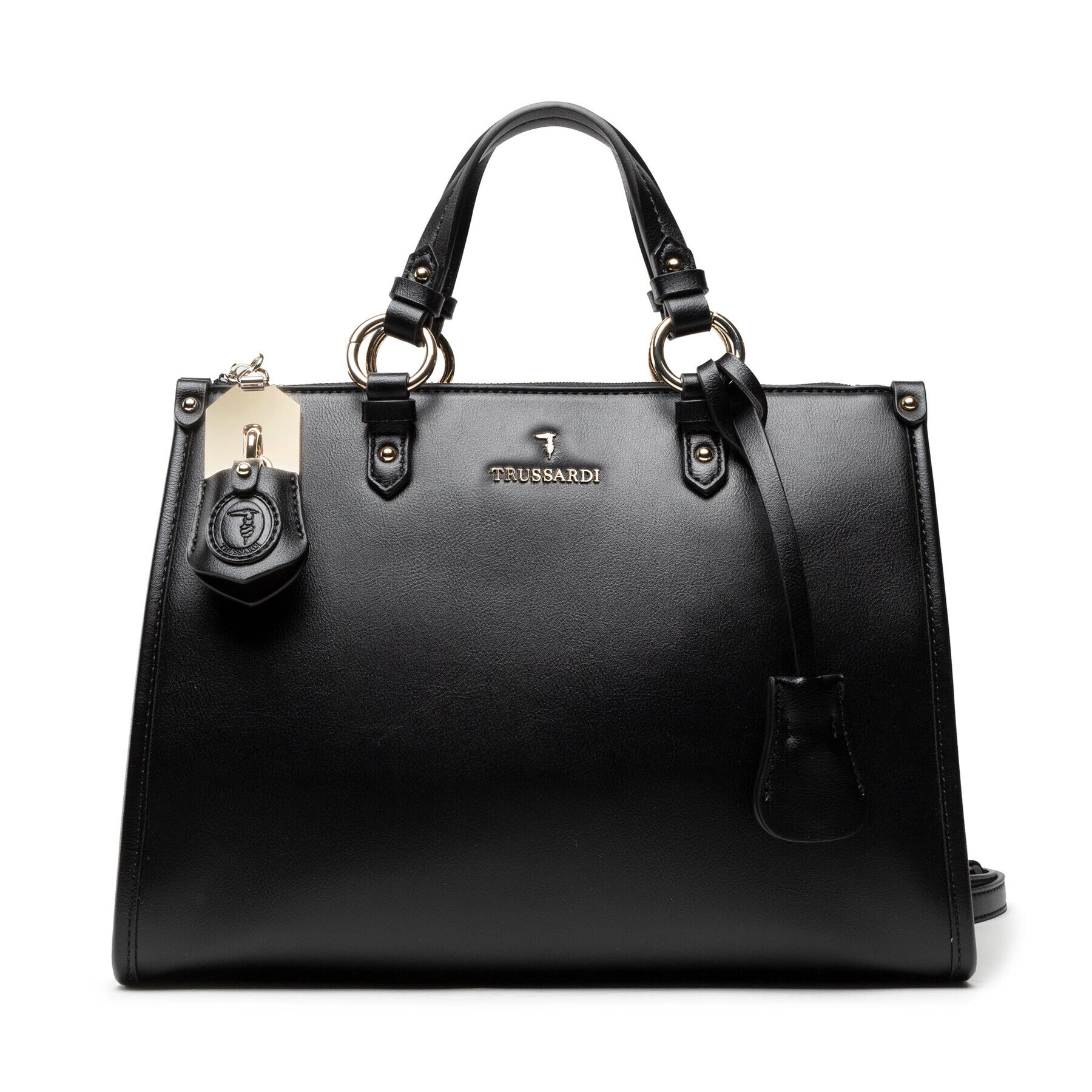 Trussardi Дамска чанта Peony Tote Sm 75B01286 Черен - Pepit.bg