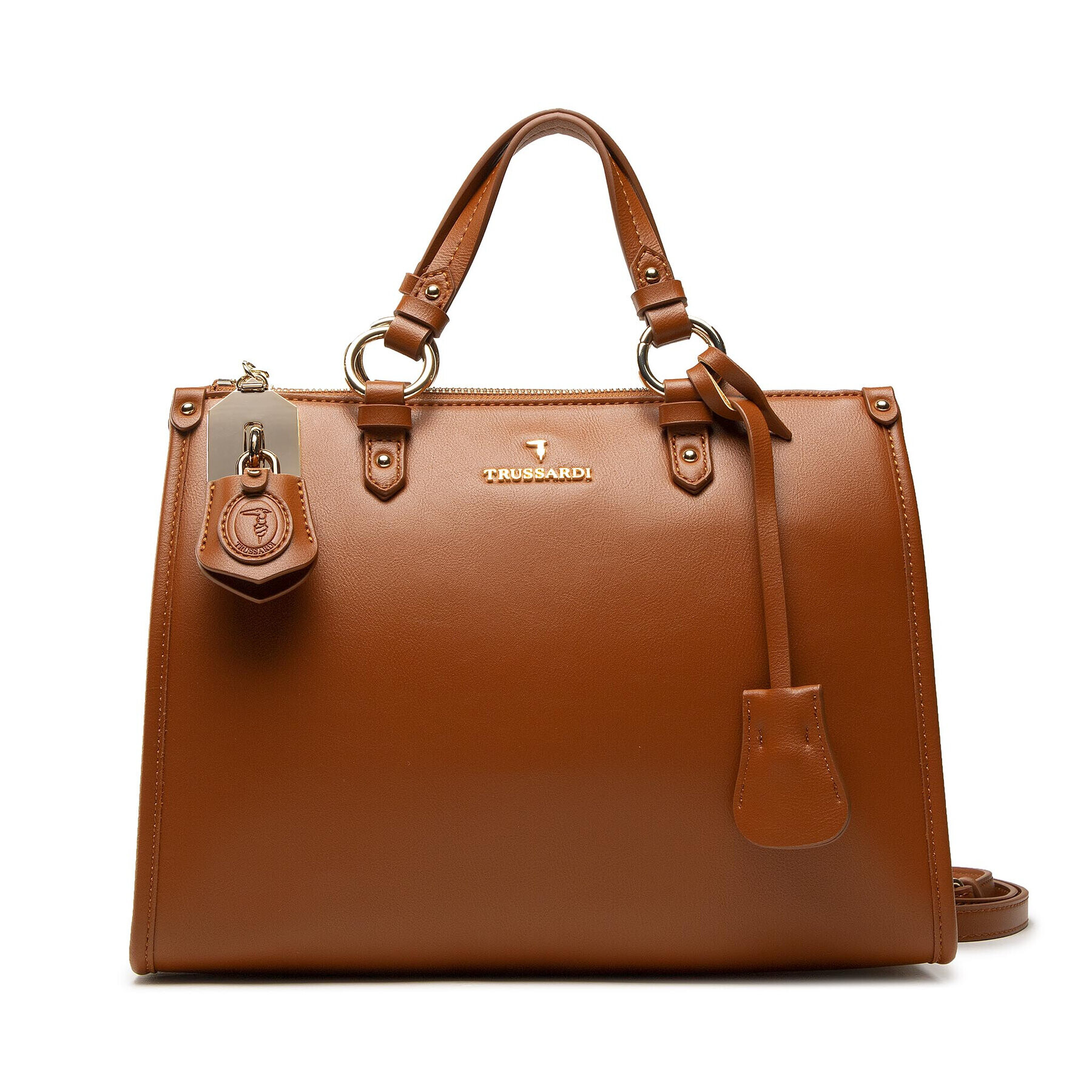 Trussardi Дамска чанта Peony Tote Sm 75B01286 Кафяв - Pepit.bg