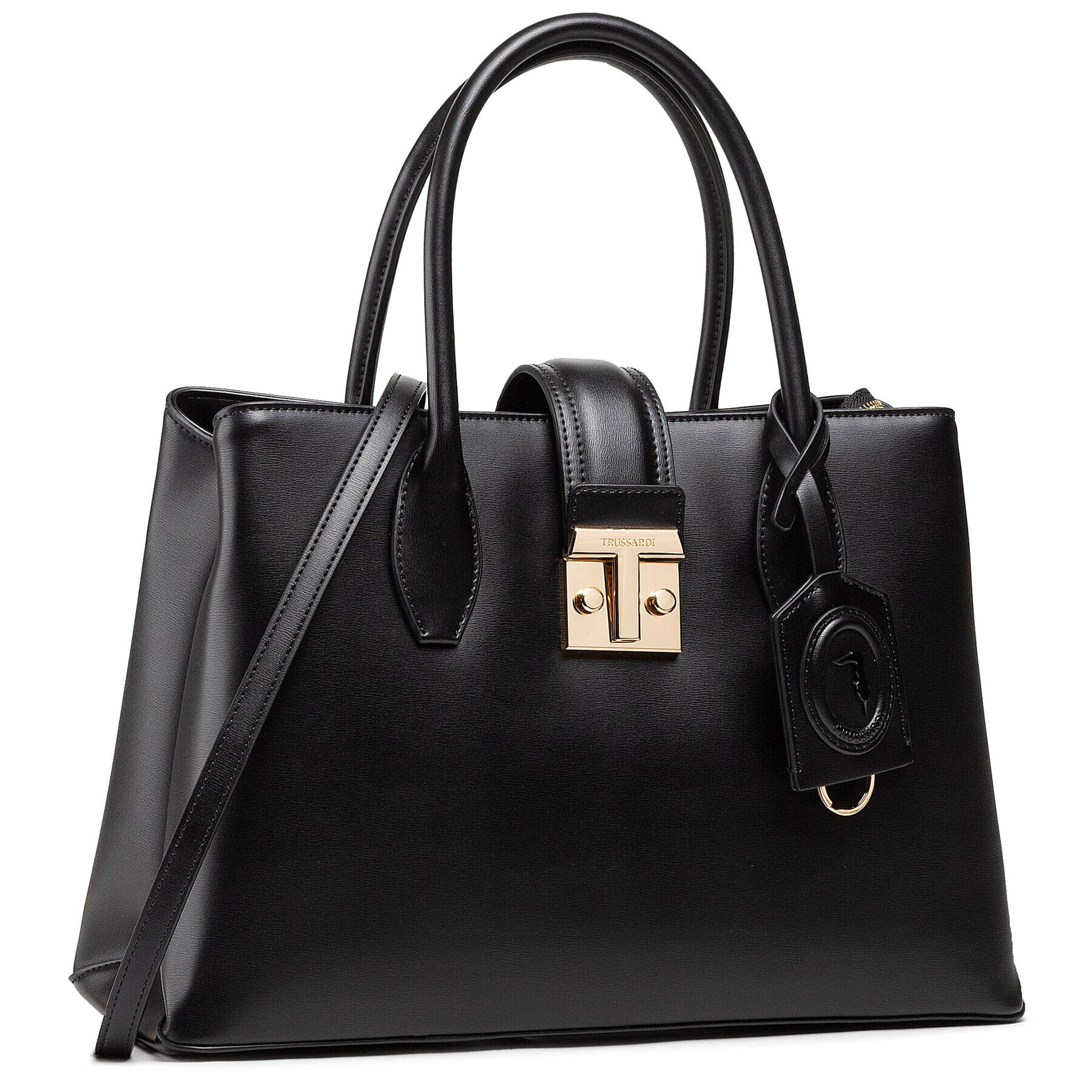 Trussardi Дамска чанта Pre Tulip Tote Md 75B01089 Черен - Pepit.bg