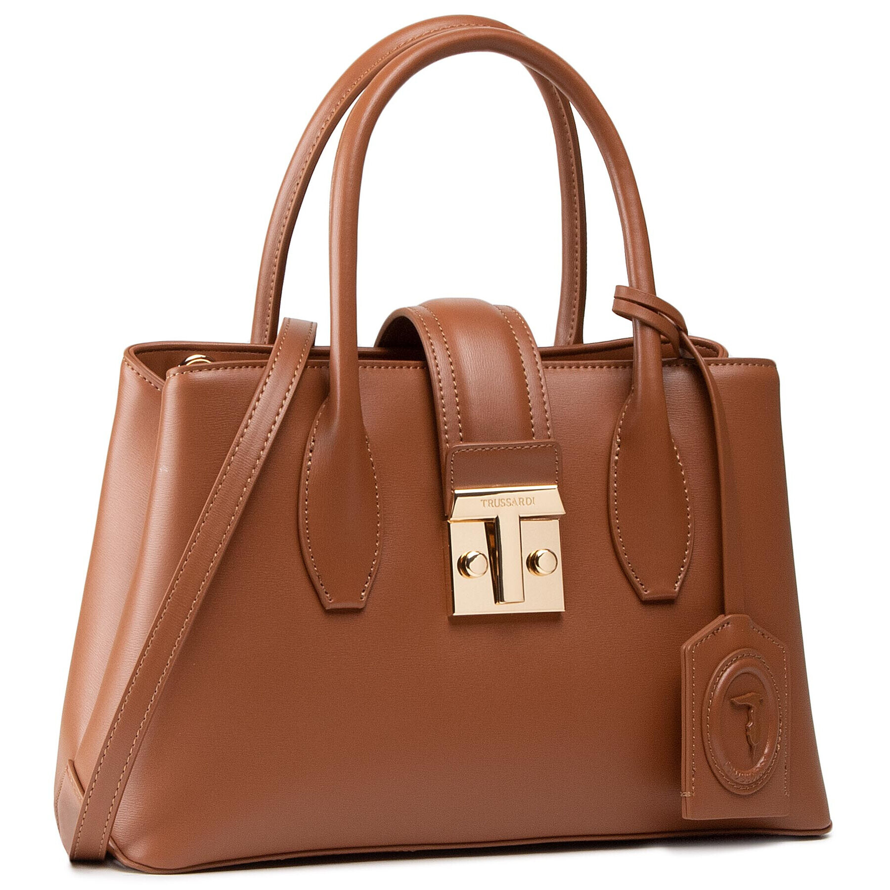 Trussardi Дамска чанта Pre Tulip Tote Sm 75B01090 Кафяв - Pepit.bg