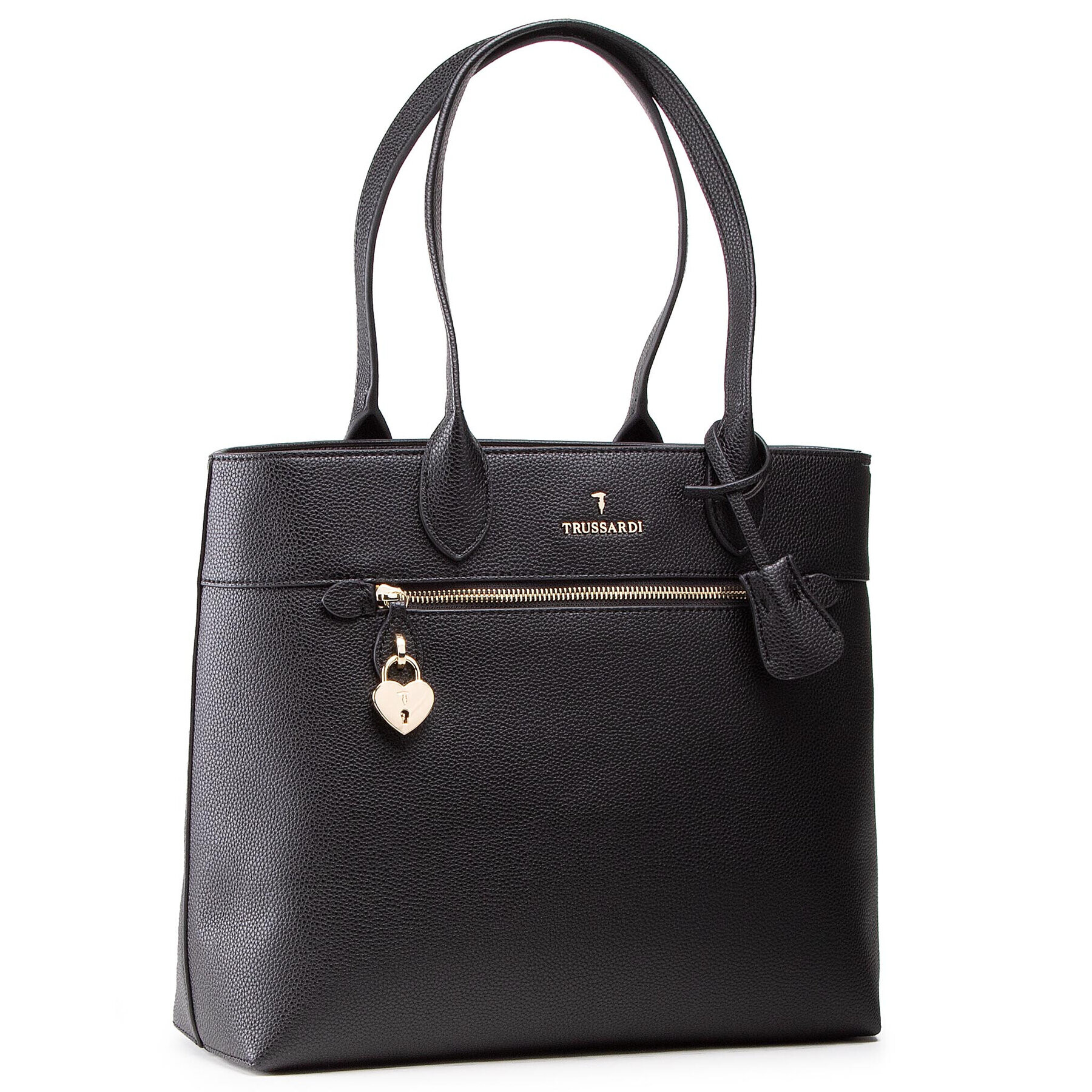 Trussardi Дамска чанта Shopper Grana Cervo 75B01080 Черен - Pepit.bg