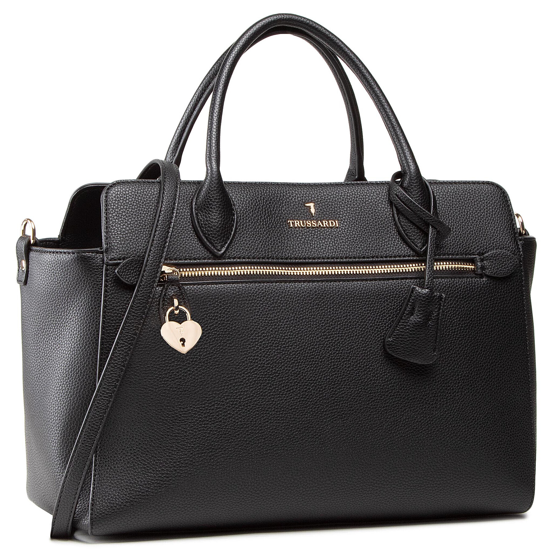 Trussardi Дамска чанта Tote Lg Grana Cervo 75B01078 Черен - Pepit.bg