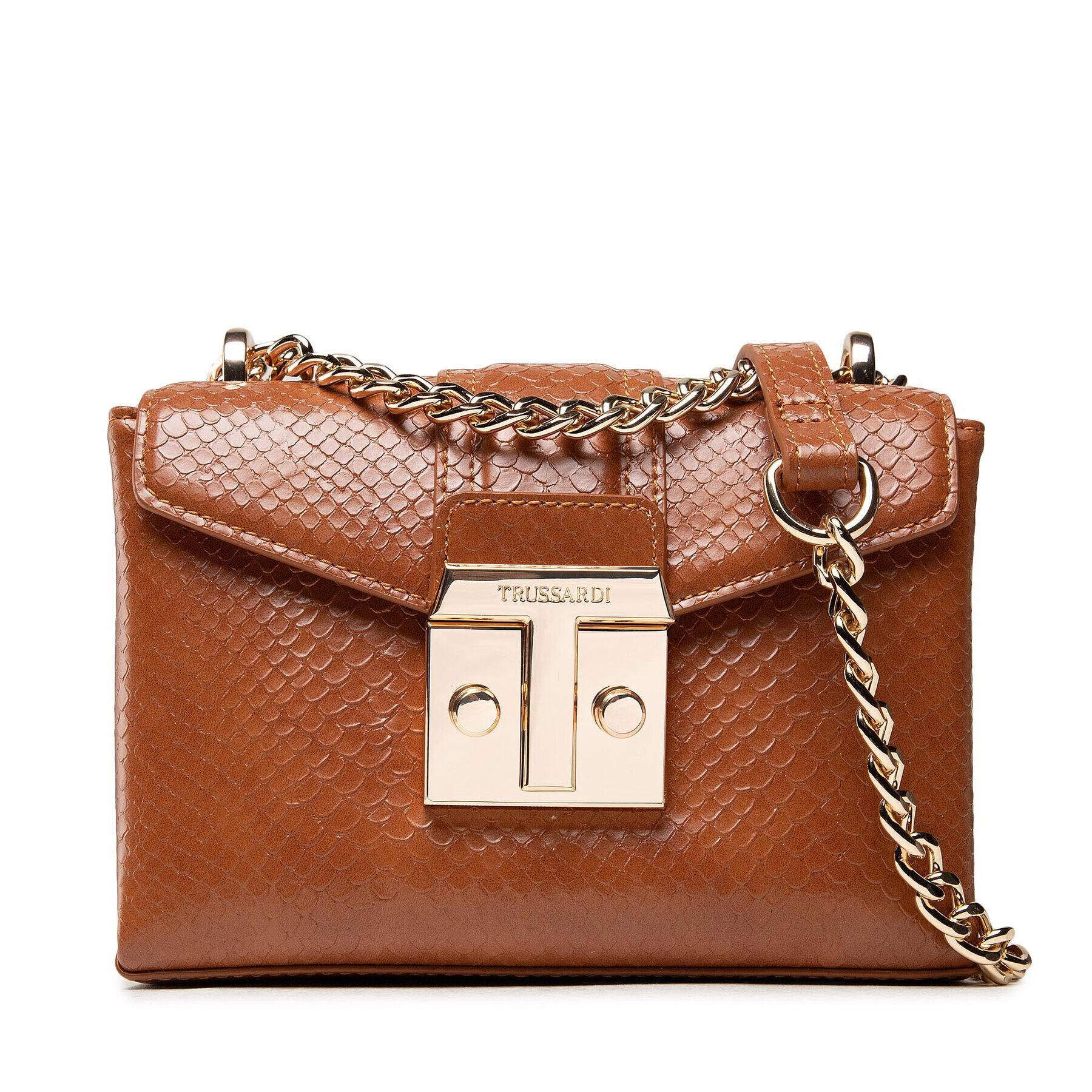 Trussardi Дамска чанта Tulip Flap 75B01092 Кафяв - Pepit.bg