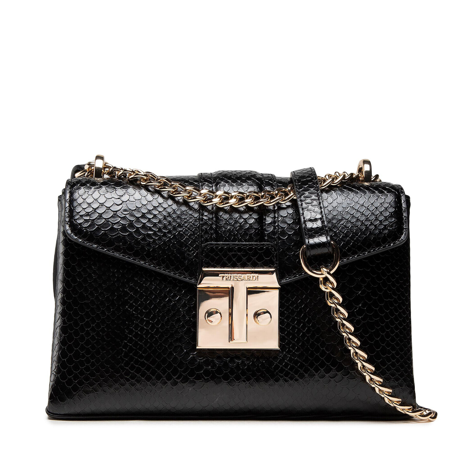 Trussardi Дамска чанта Tulip Flap 75B01110 Черен - Pepit.bg