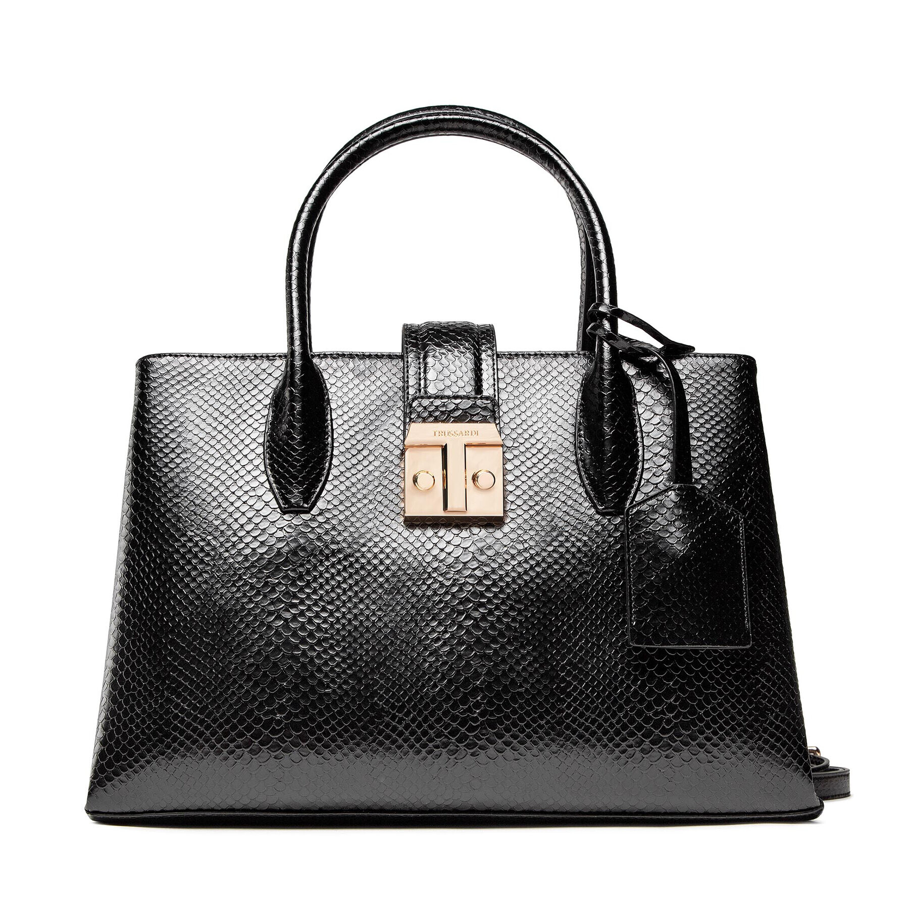 Trussardi Дамска чанта Tulip Tote Md Phyton 75B01089 Черен - Pepit.bg