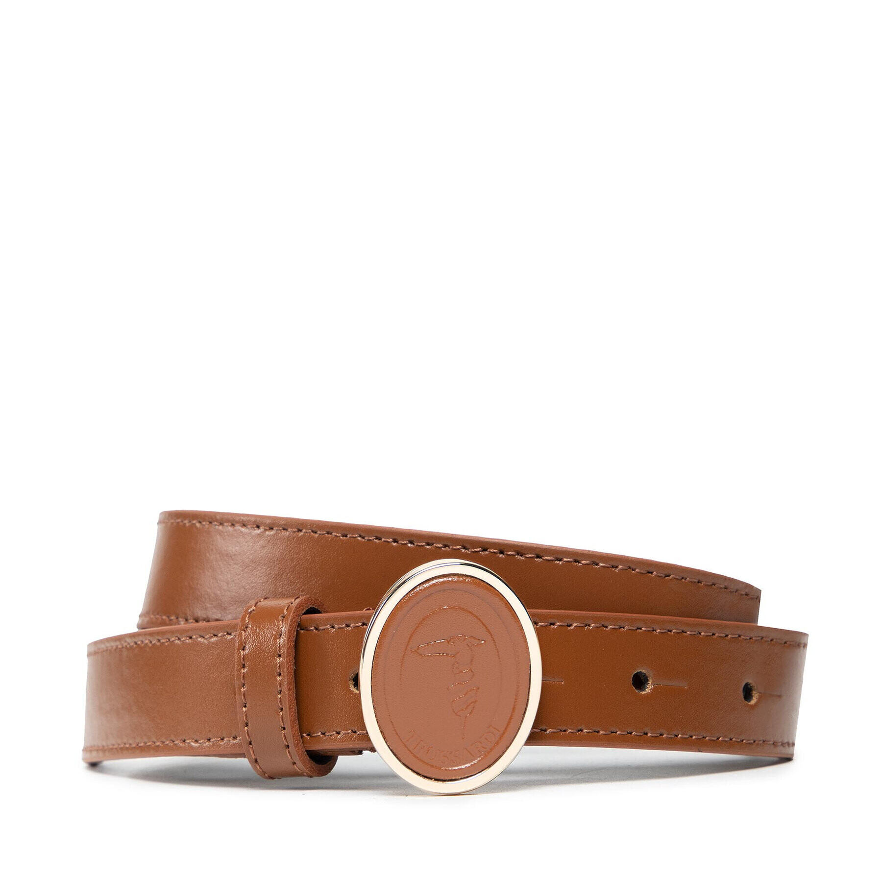 Trussardi Дамски колан Belt H25 Oval 75L00157 Кафяв - Pepit.bg