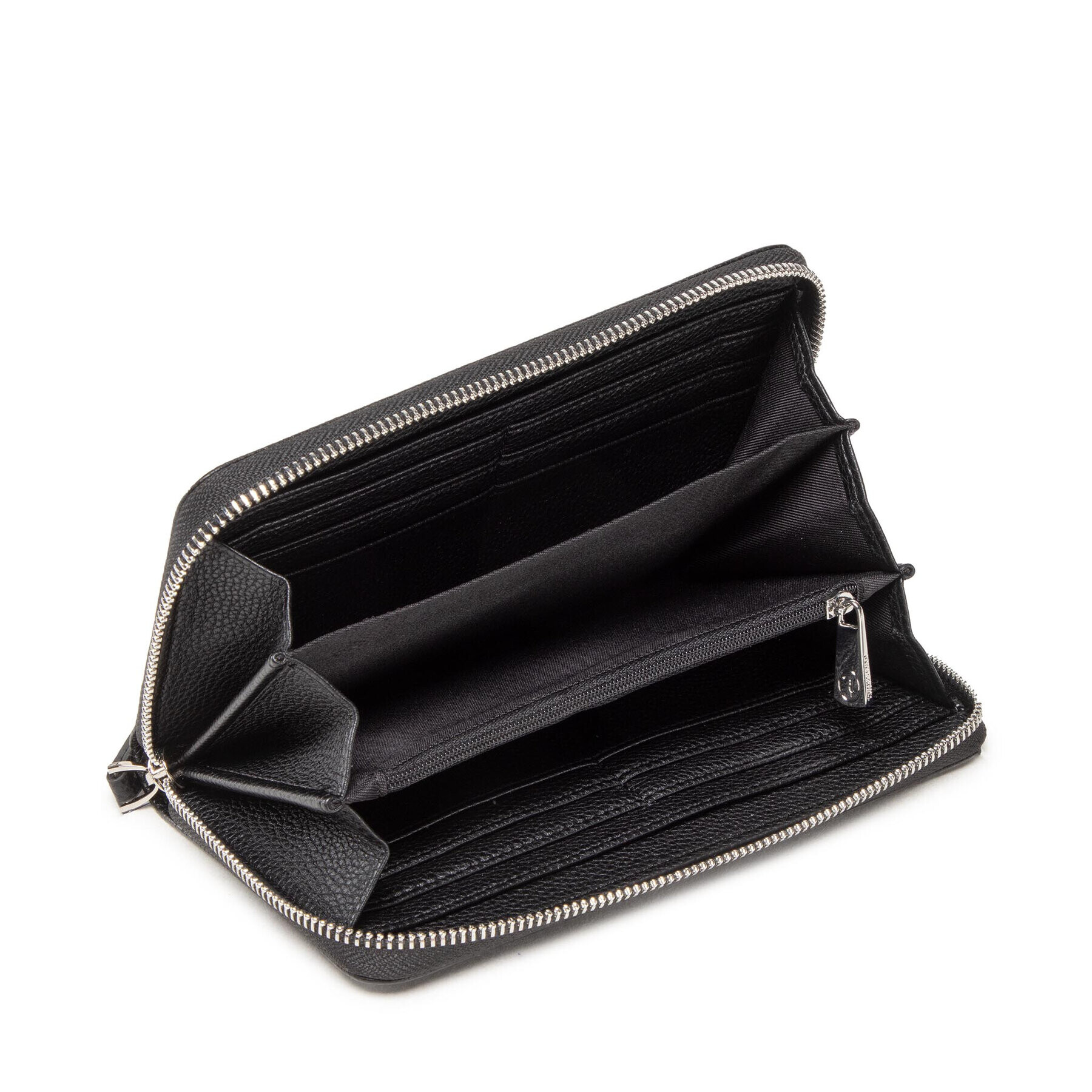 Trussardi Голям дамски портфейл Nadir Zip Around Lg 75W00358 Черен - Pepit.bg