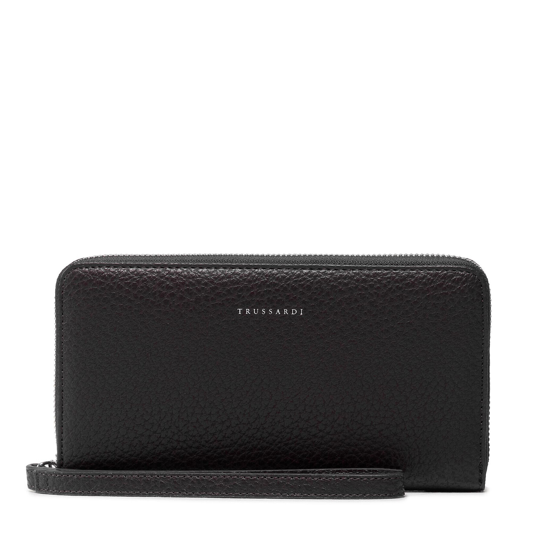 Trussardi Голям дамски портфейл Onyx Zip Around Lg+ 75W00370 Черен - Pepit.bg