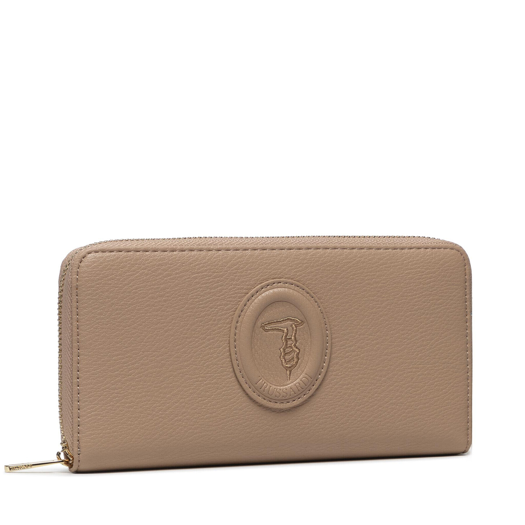 Trussardi Голям дамски портфейл Amber Zip Around Lg 75W00311 Бежов - Pepit.bg