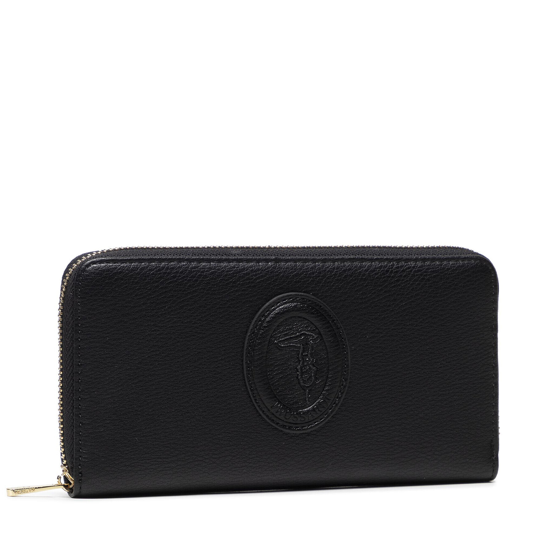 Trussardi Голям дамски портфейл Amber Zip Around Lg 75W00311 Черен - Pepit.bg