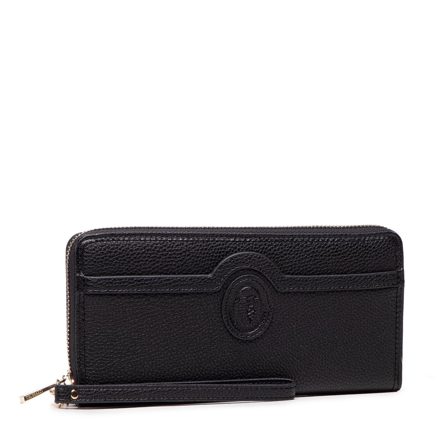 Trussardi Голям дамски портфейл Ardisia Zip Around Lg 75W00333 Черен - Pepit.bg