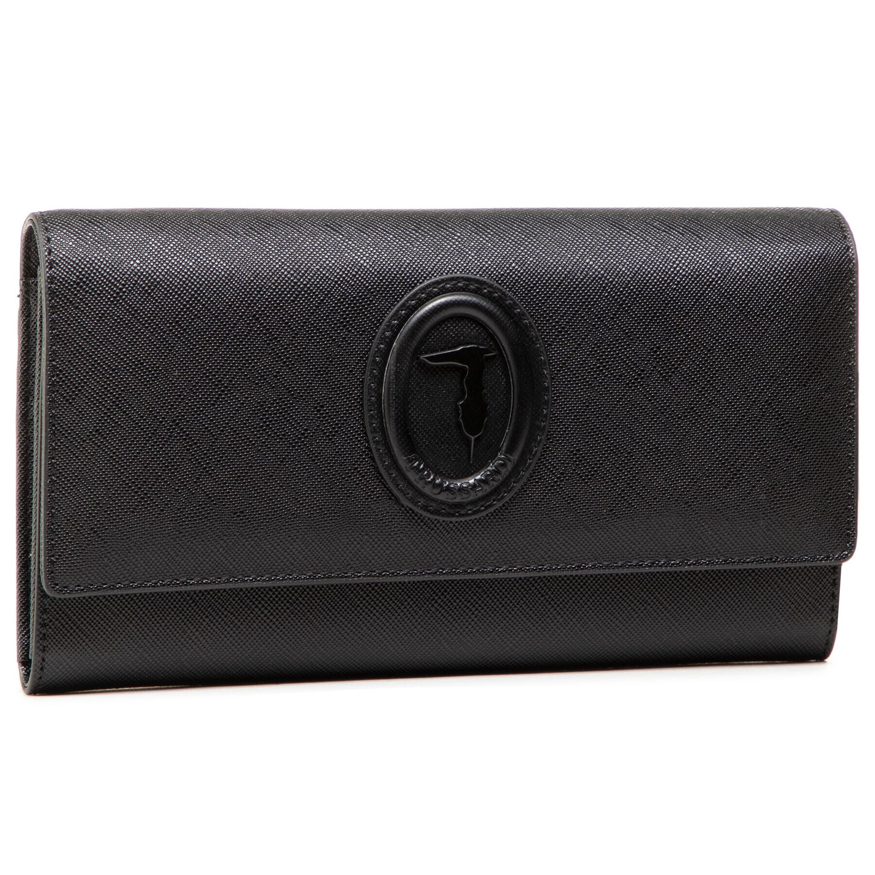 Trussardi Голям дамски портфейл Main Dahlia 75W00291 Черен - Pepit.bg