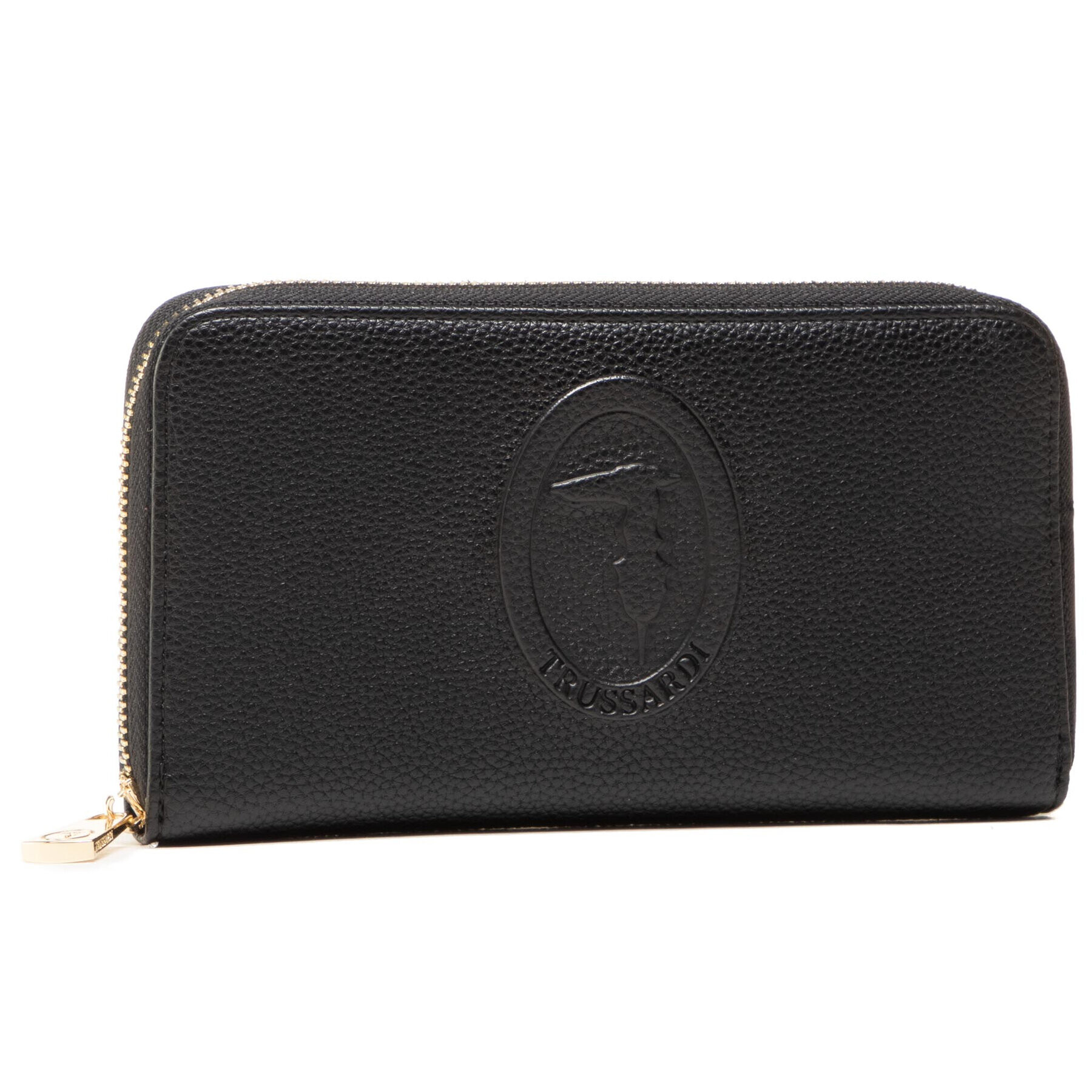 Trussardi Голям дамски портфейл Pre Iris Zip Around 75W00286 Черен - Pepit.bg