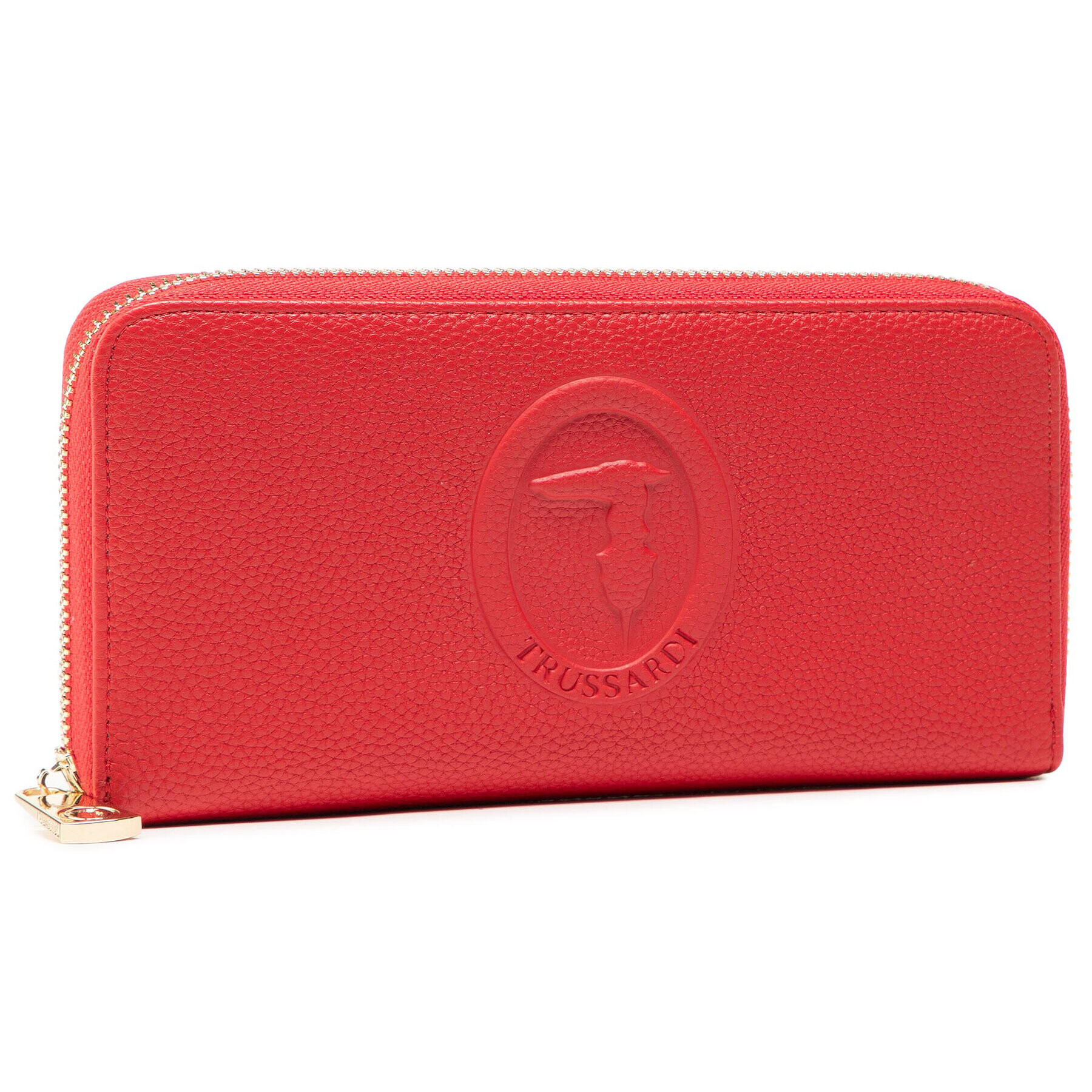 Trussardi Голям дамски портфейл Pre Iris Zip Around 75W00286 Червен - Pepit.bg