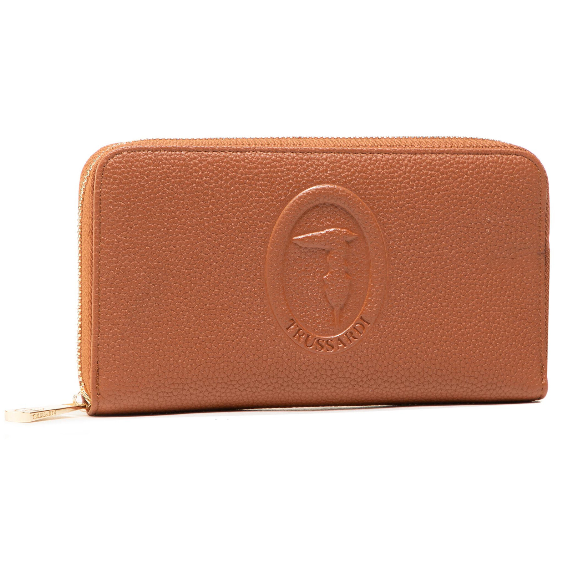 Trussardi Голям дамски портфейл Pre Iris Zip Around 75W00286 Кафяв - Pepit.bg