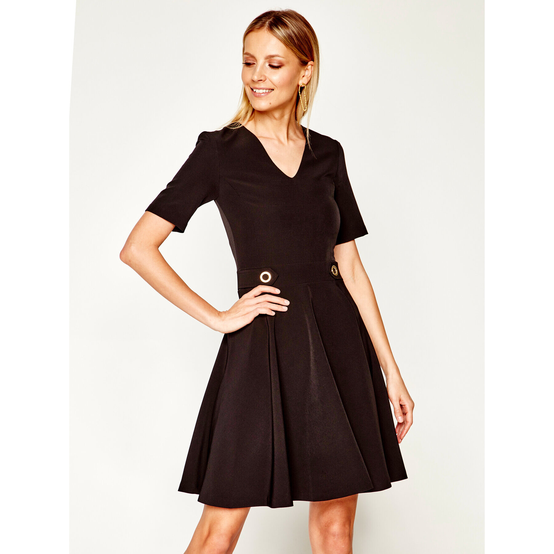 Trussardi Коктейлна рокля Technical 56D00362 Черен Regular Fit - Pepit.bg