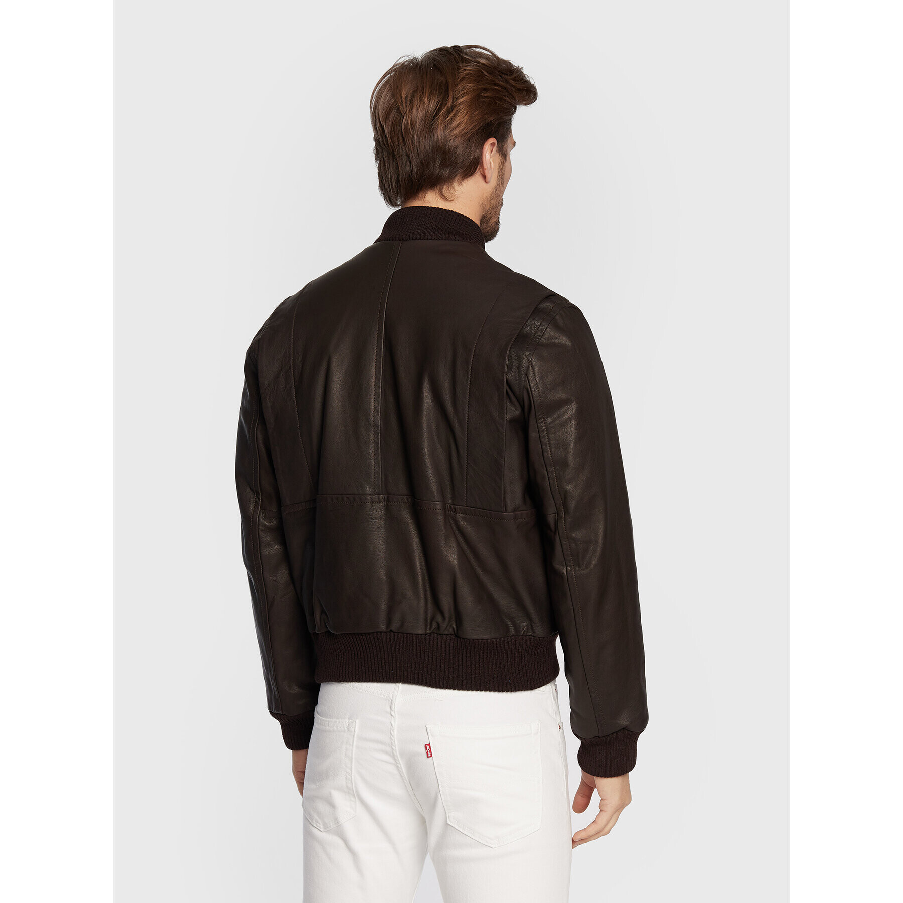 Trussardi Кожено яке 52S00756 Кафяв Regular Fit - Pepit.bg