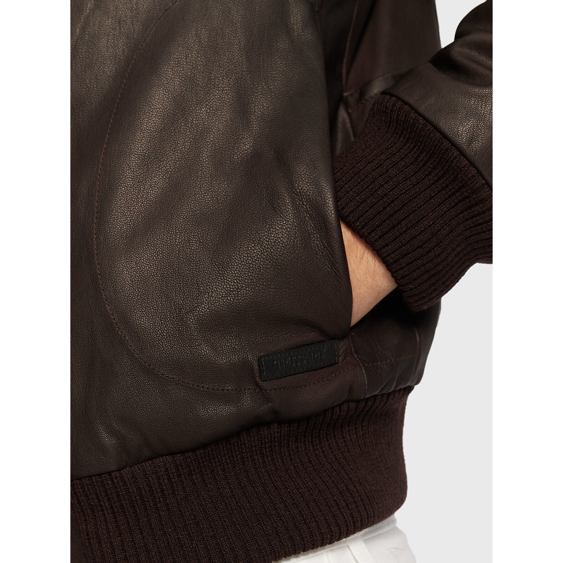 Trussardi Кожено яке 52S00756 Кафяв Regular Fit - Pepit.bg