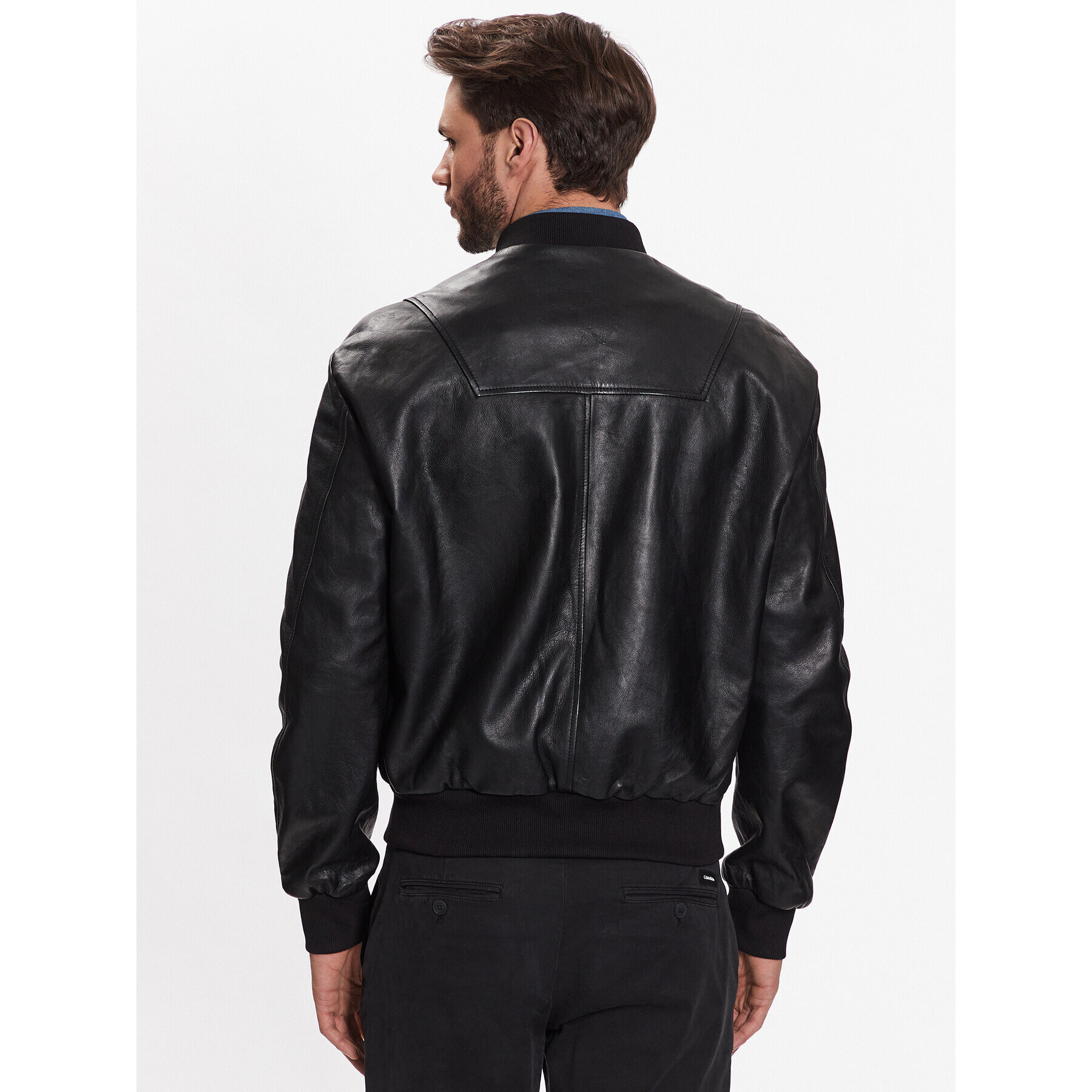 Trussardi Кожено яке 52S00865 Черен Regular Fit - Pepit.bg