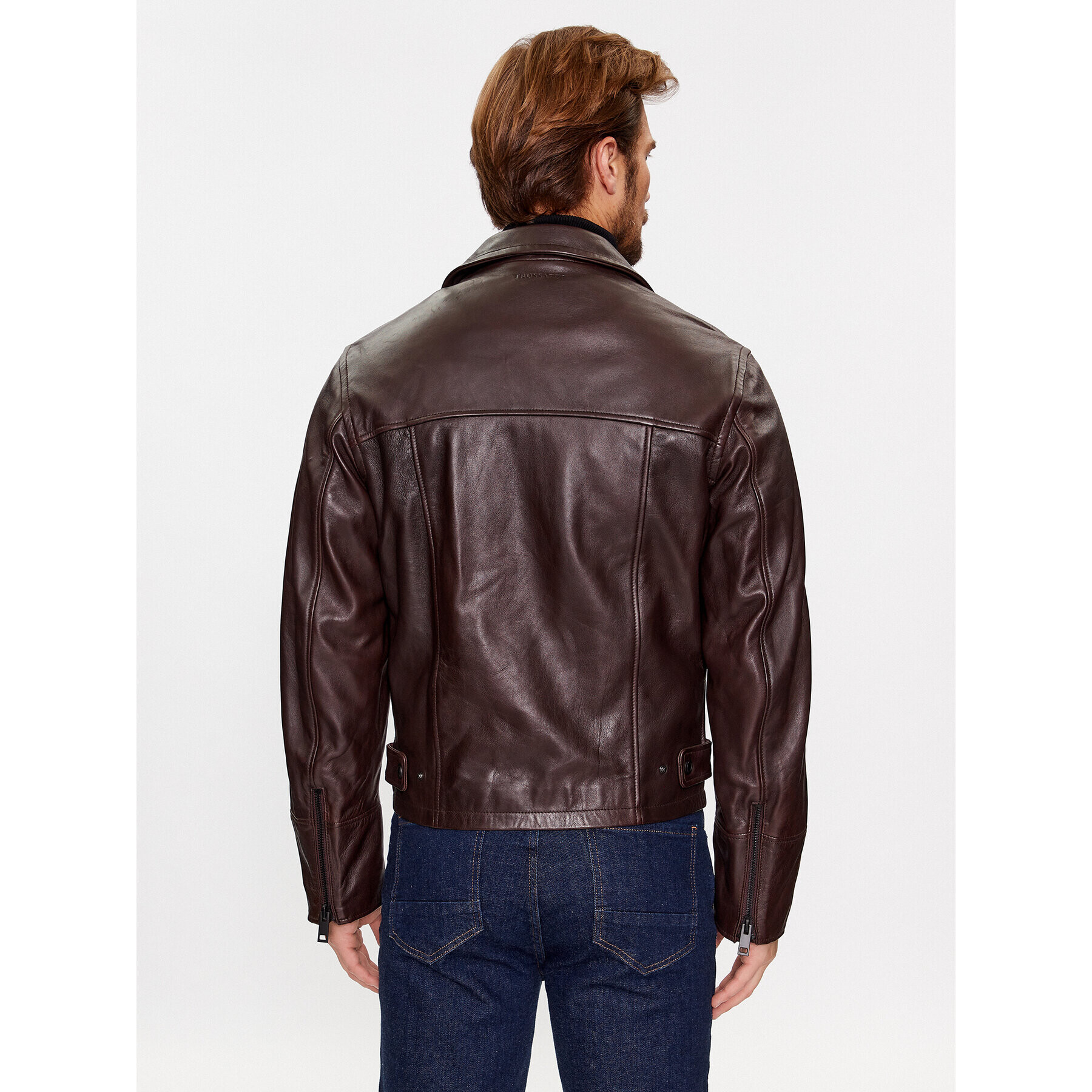 Trussardi Кожено яке 52S00933 Кафяв Regular Fit - Pepit.bg
