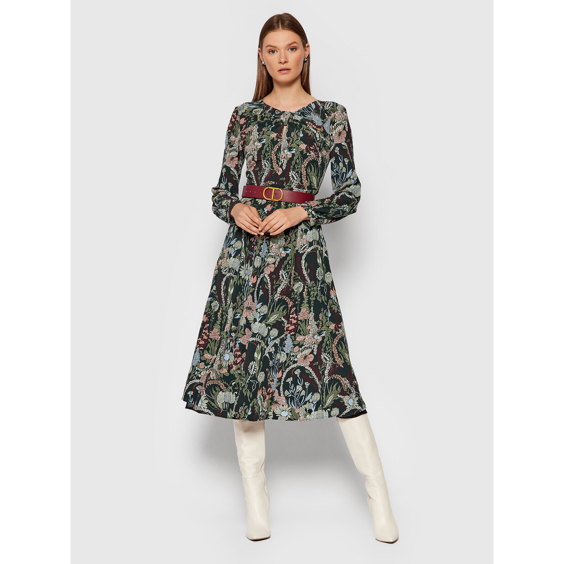 Trussardi Лятна рокля 56D00554 Зелен Regular Fit - Pepit.bg