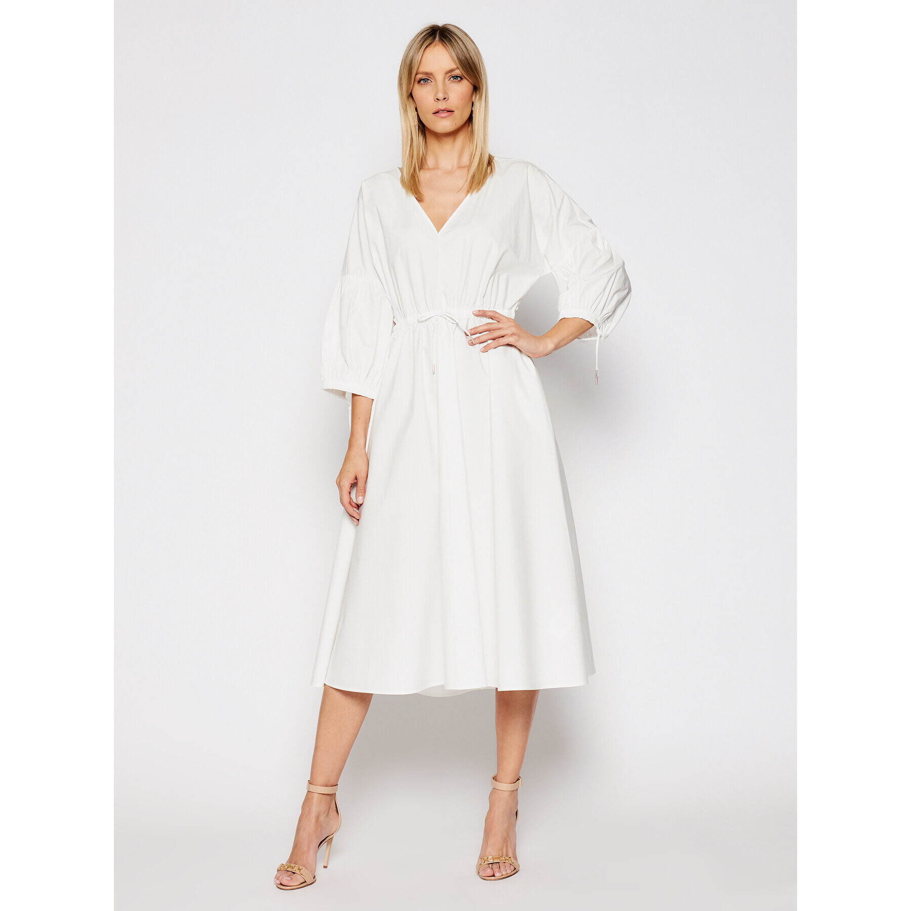 Trussardi Лятна рокля Popeline 56D00517 Бял Regular Fit - Pepit.bg