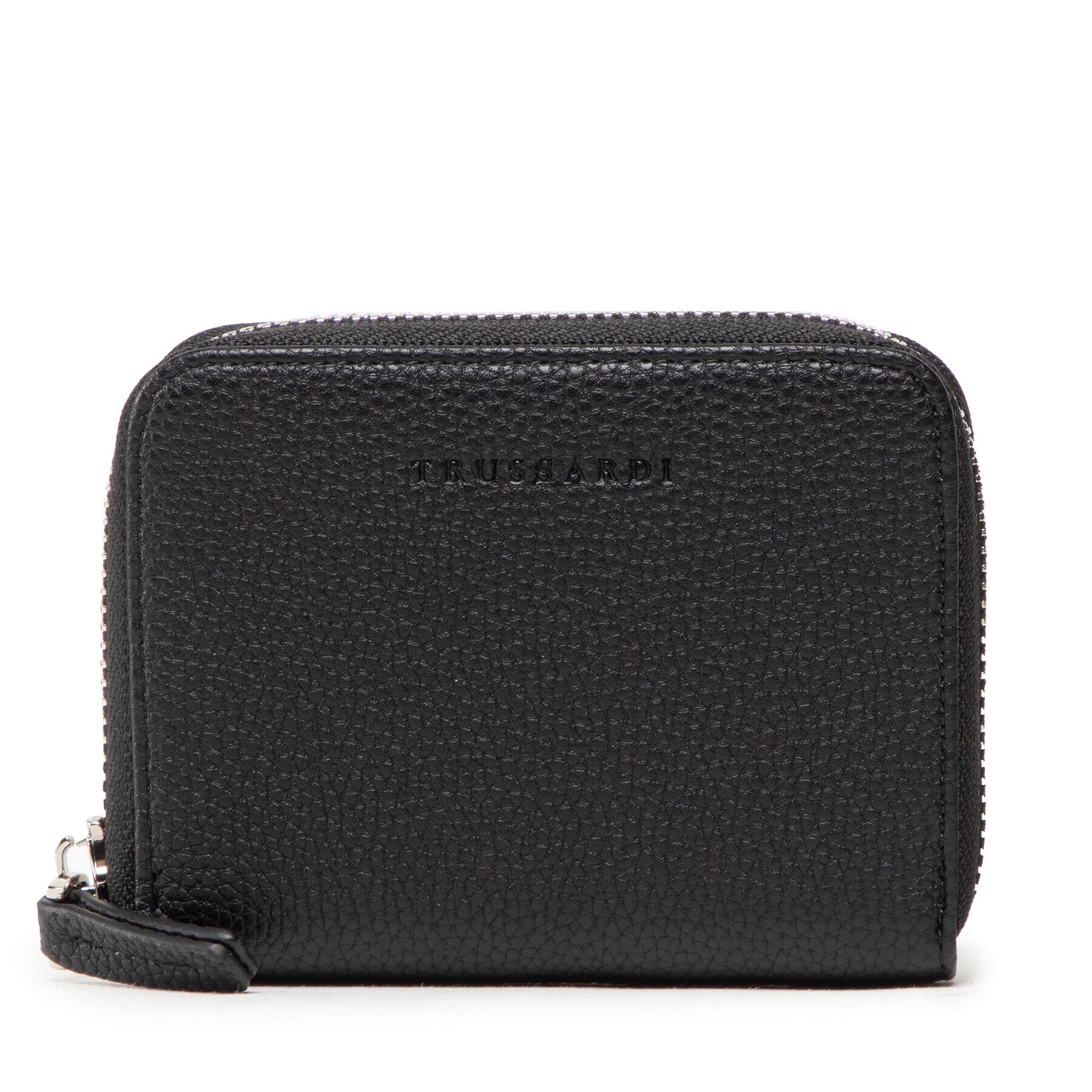 Trussardi Малък дамски портфейл 75W00357 Черен - Pepit.bg