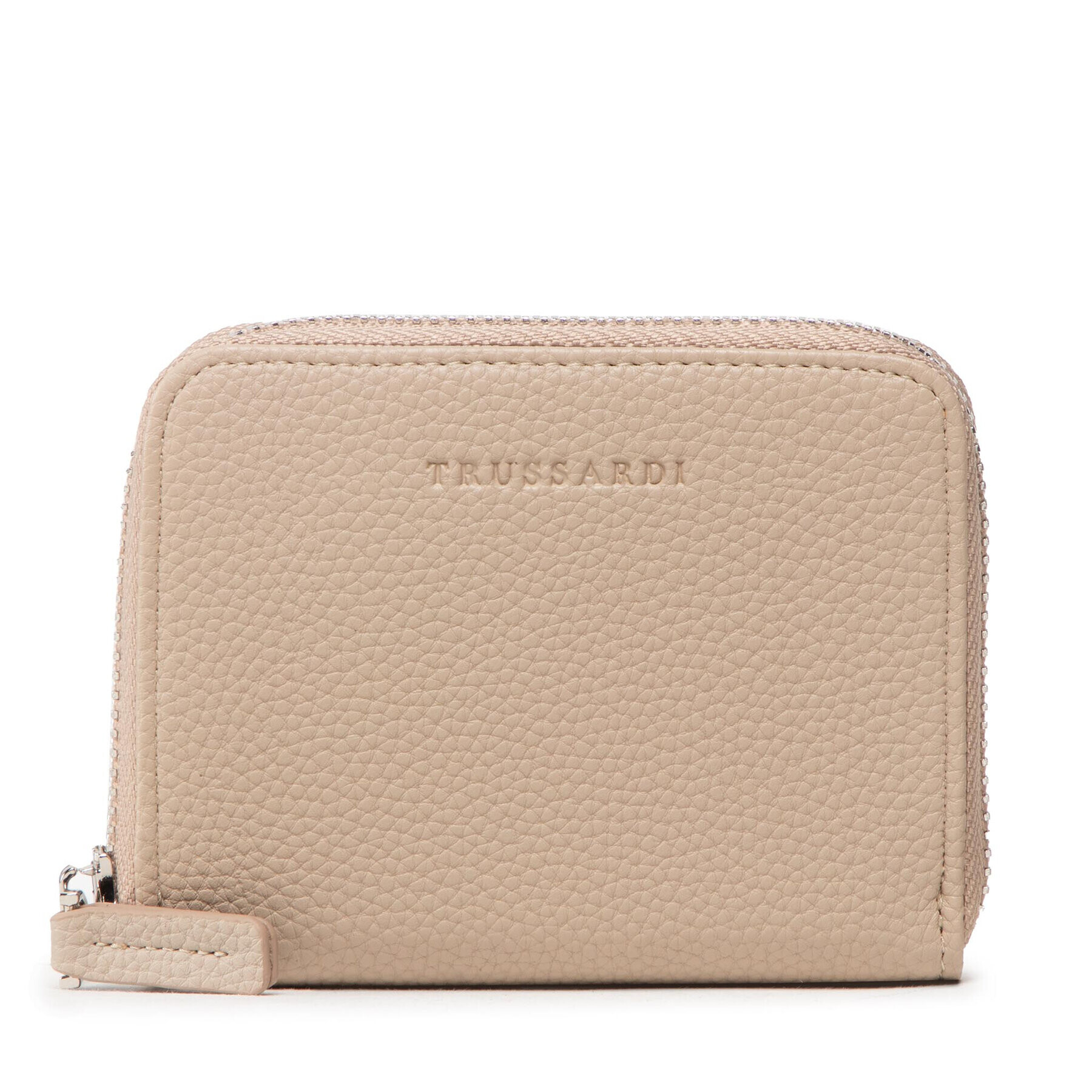 Trussardi Малък дамски портфейл Nadir Zip Around Sm 75W00357 Бежов - Pepit.bg