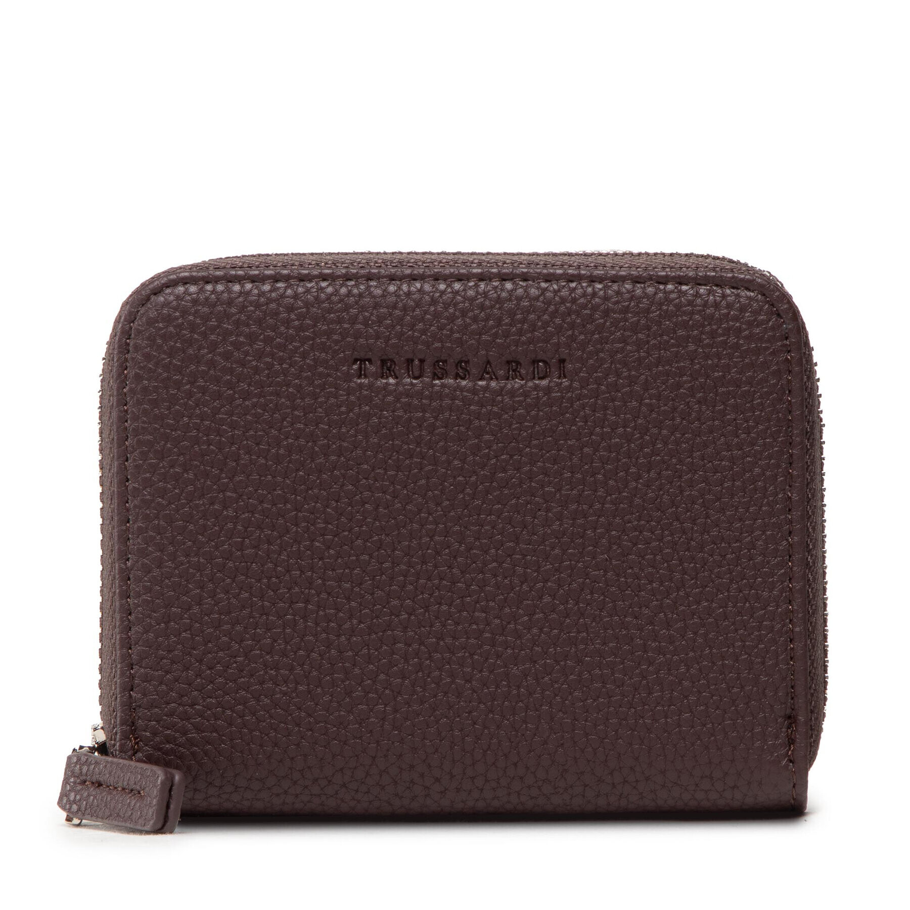 Trussardi Малък дамски портфейл Nadir Zip Around Sm 75W00357 Кафяв - Pepit.bg