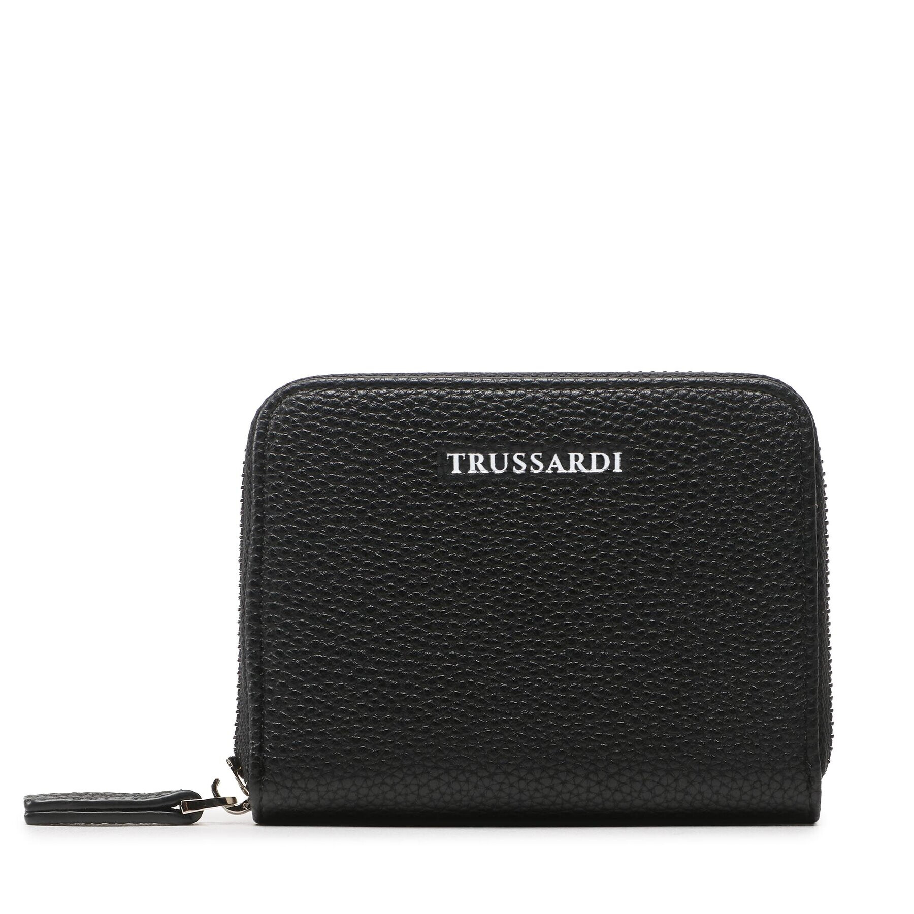 Trussardi Малък дамски портфейл Nadir Zip Around Sm 75W00410 Черен - Pepit.bg