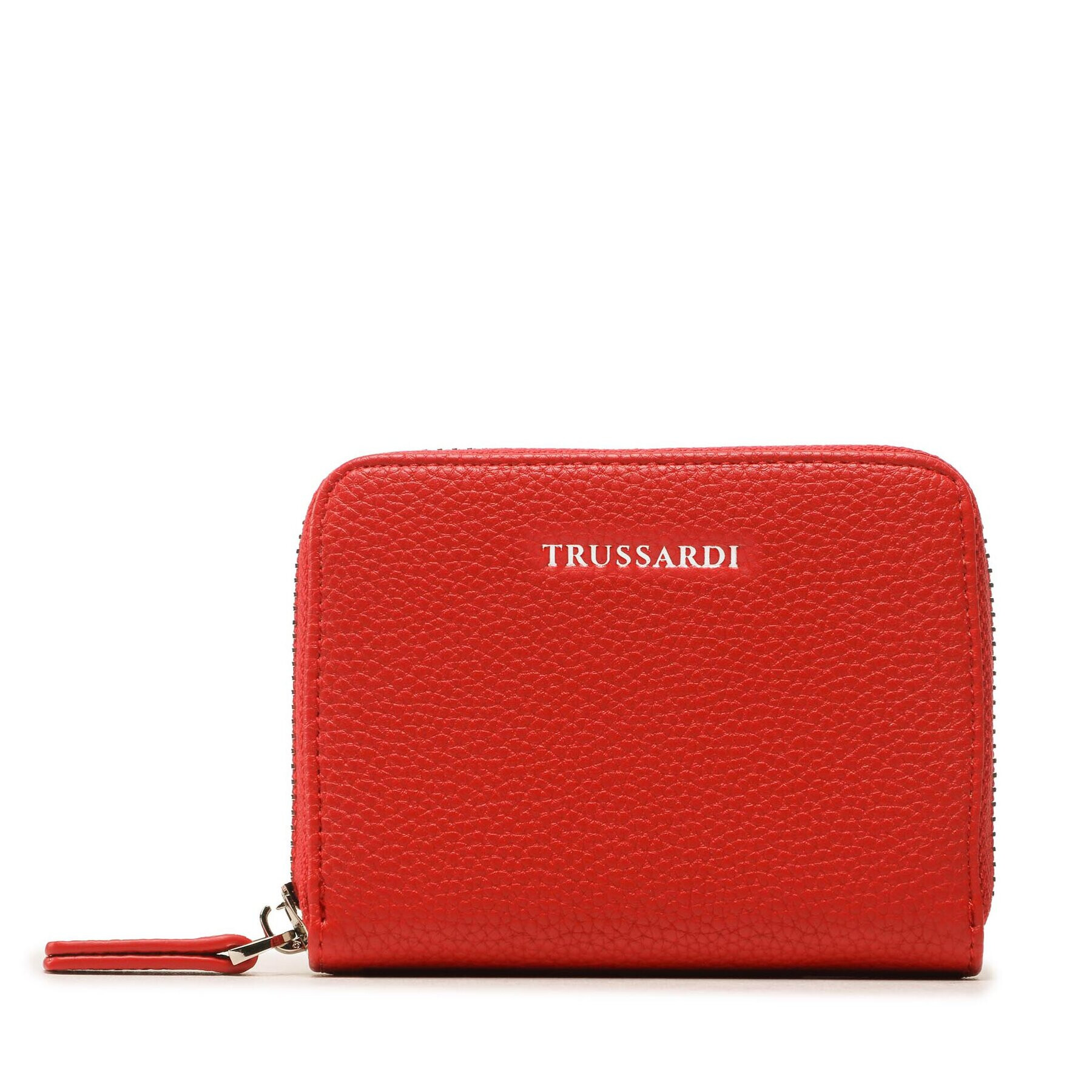 Trussardi Малък дамски портфейл Nadir Zip Around Sm 75W00410 Червен - Pepit.bg