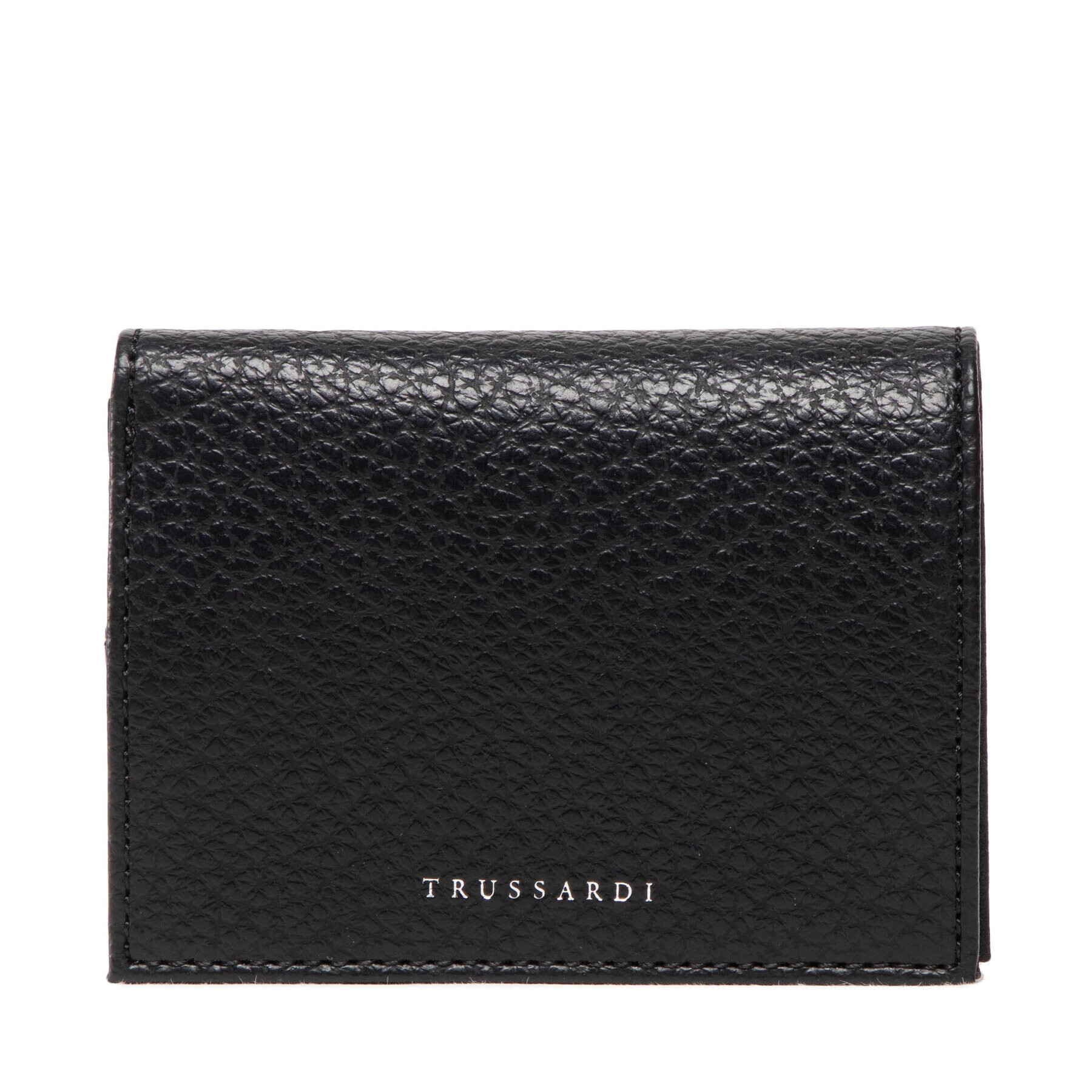 Trussardi Малък дамски портфейл 75W00369 Черен - Pepit.bg