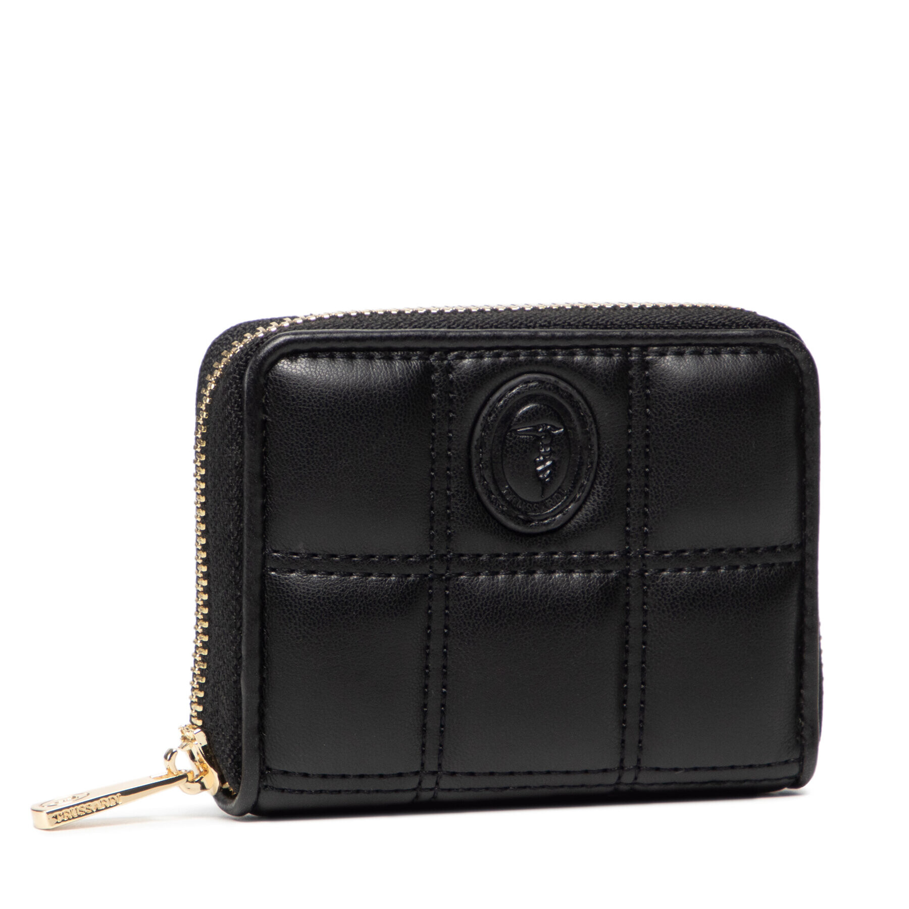 Trussardi Малък дамски портфейл Alyssa Zip Around Sm 75W00329 Черен - Pepit.bg