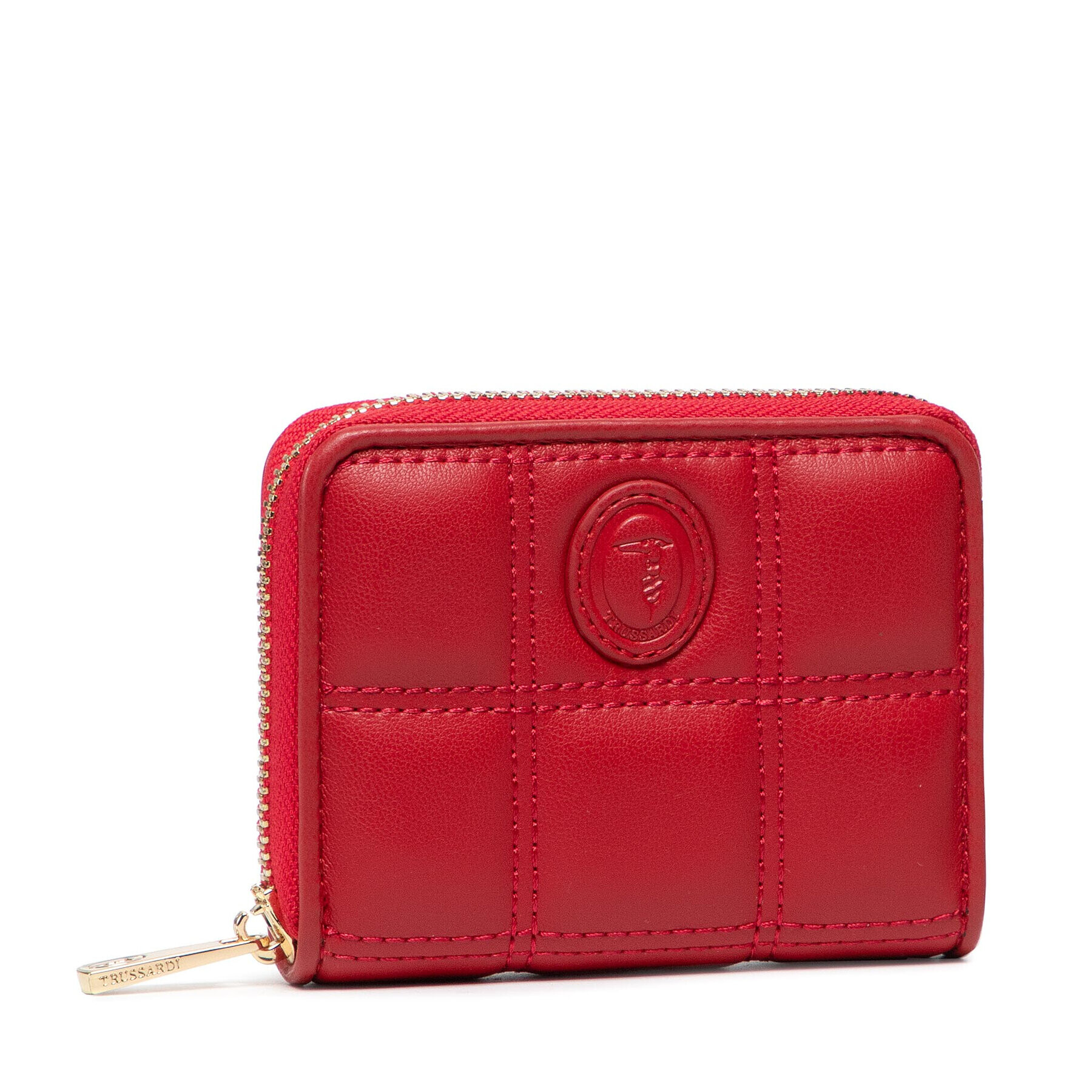 Trussardi Малък дамски портфейл Alyssa Zip Around Sm 75W00329 Червен - Pepit.bg