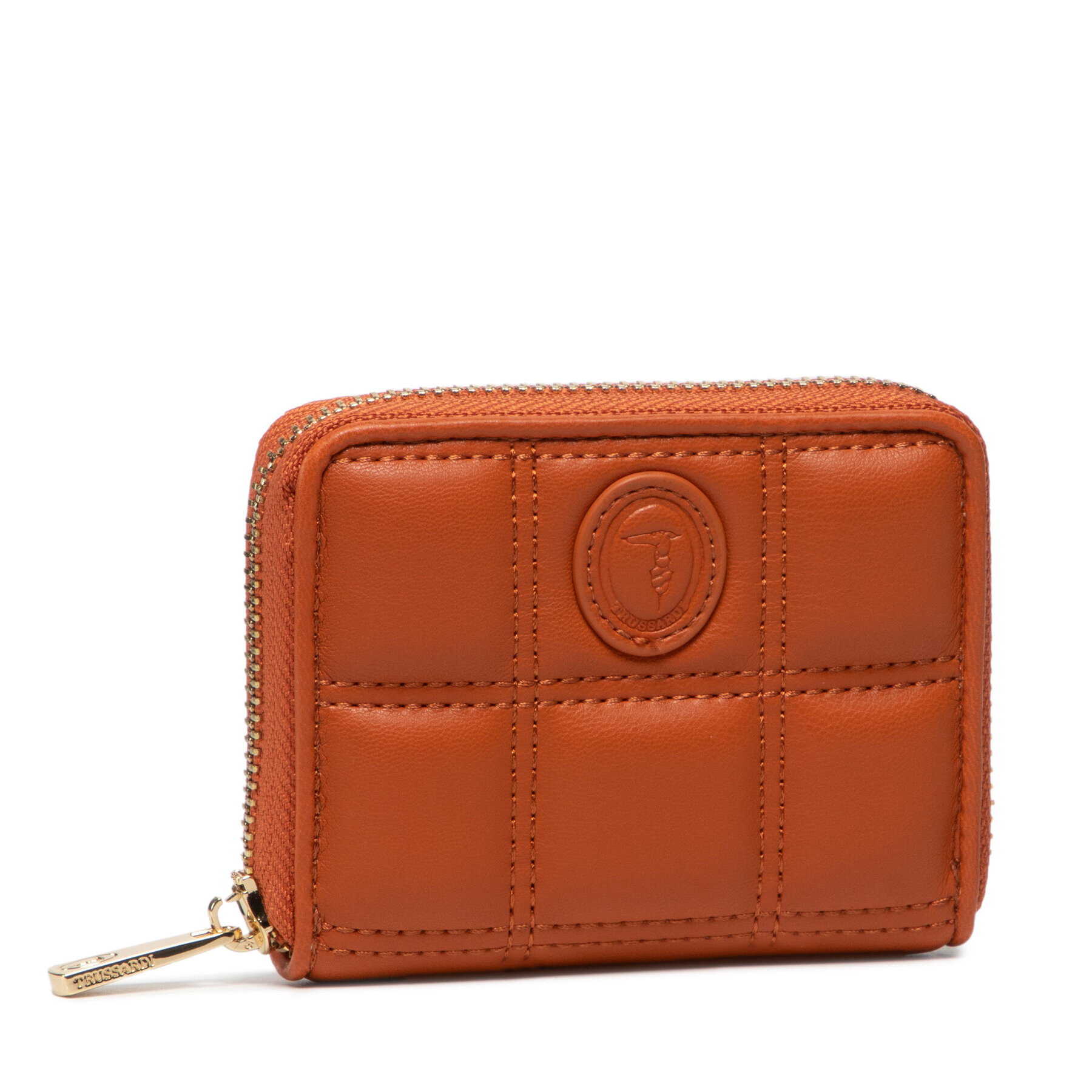 Trussardi Малък дамски портфейл Alyssa Zip Around Sm 75W00329 Кафяв - Pepit.bg