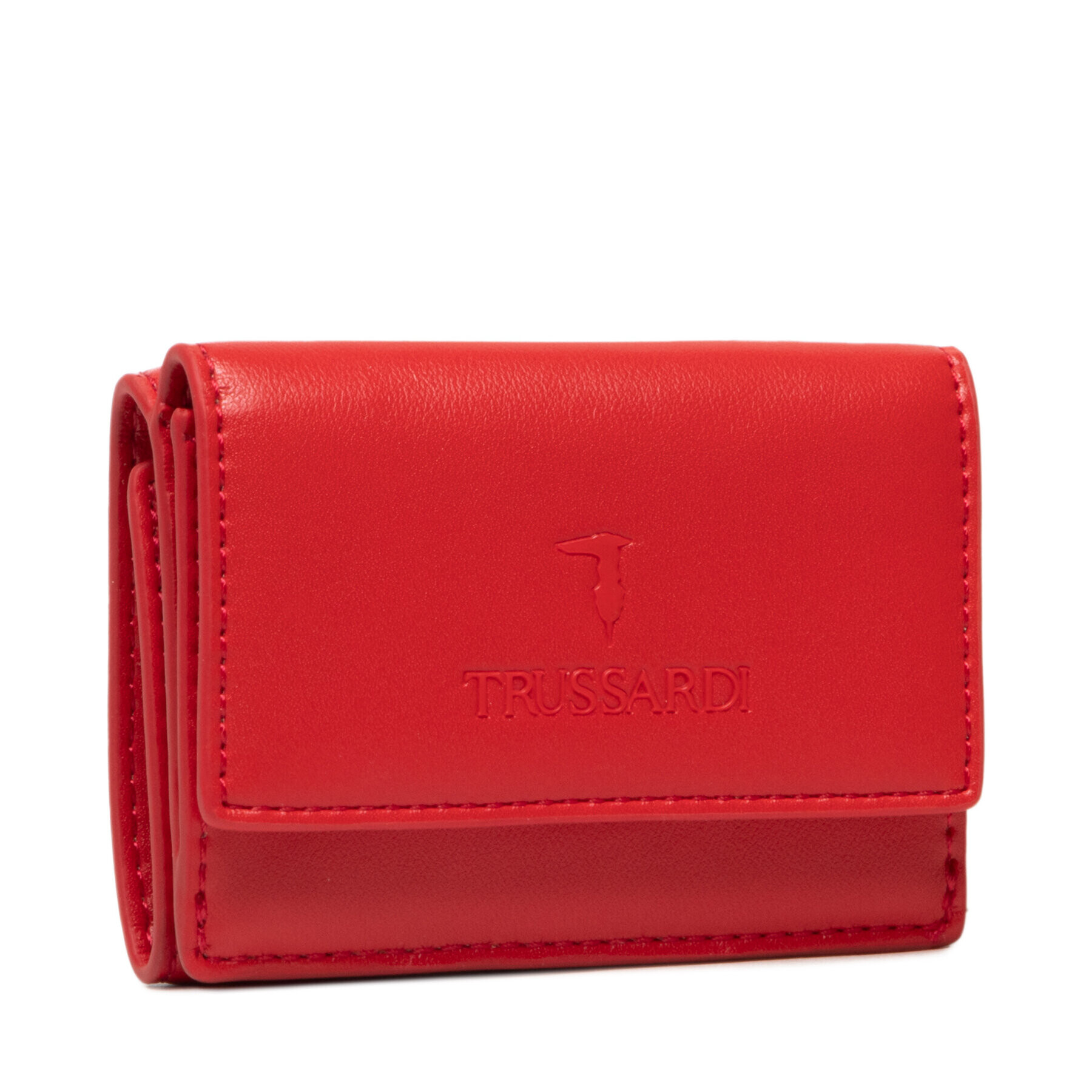 Trussardi Малък дамски портфейл Claire Continental Wallet 75W00298 Червен - Pepit.bg