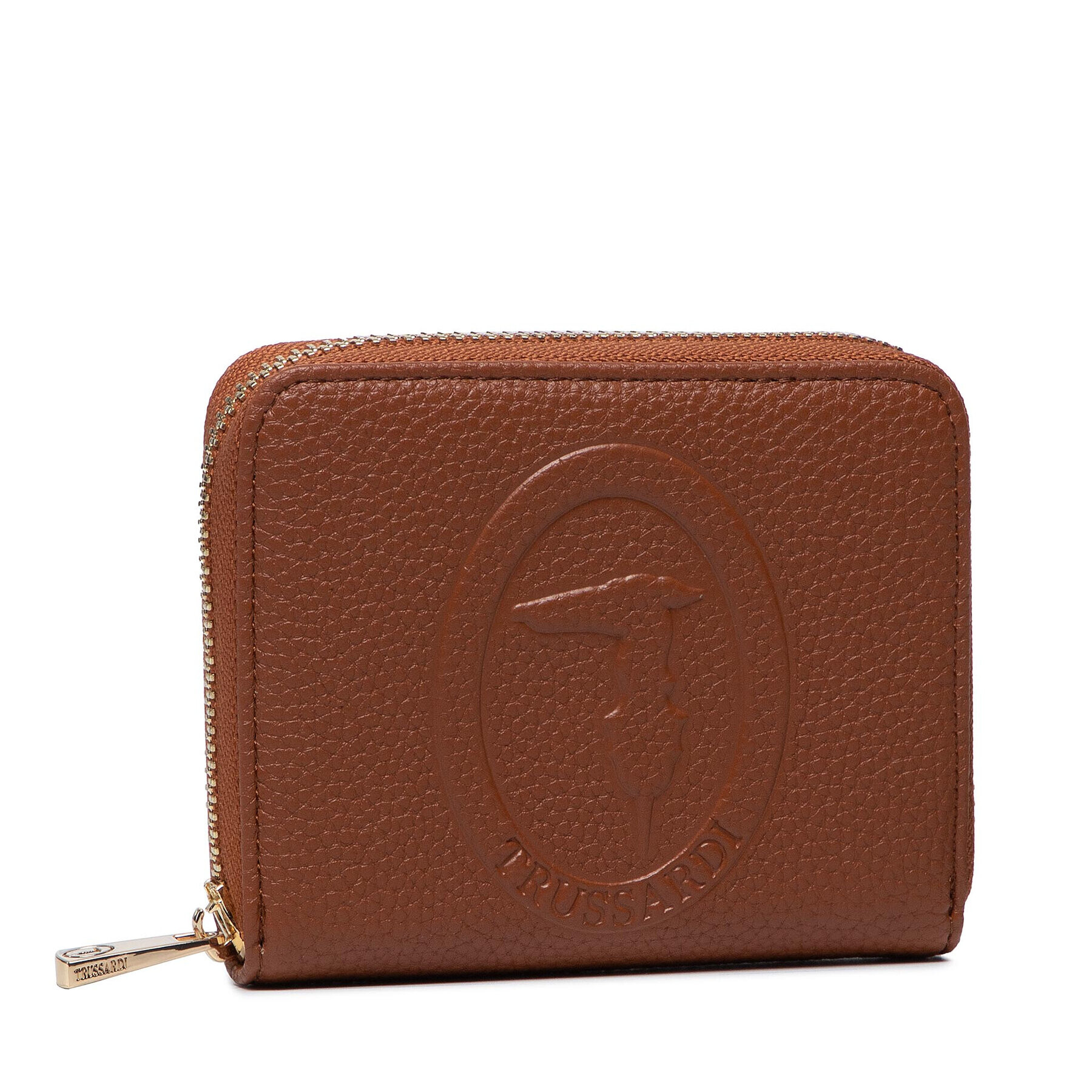 Trussardi Малък дамски портфейл Iris Mini Zip Around 75W00284 Кафяв - Pepit.bg