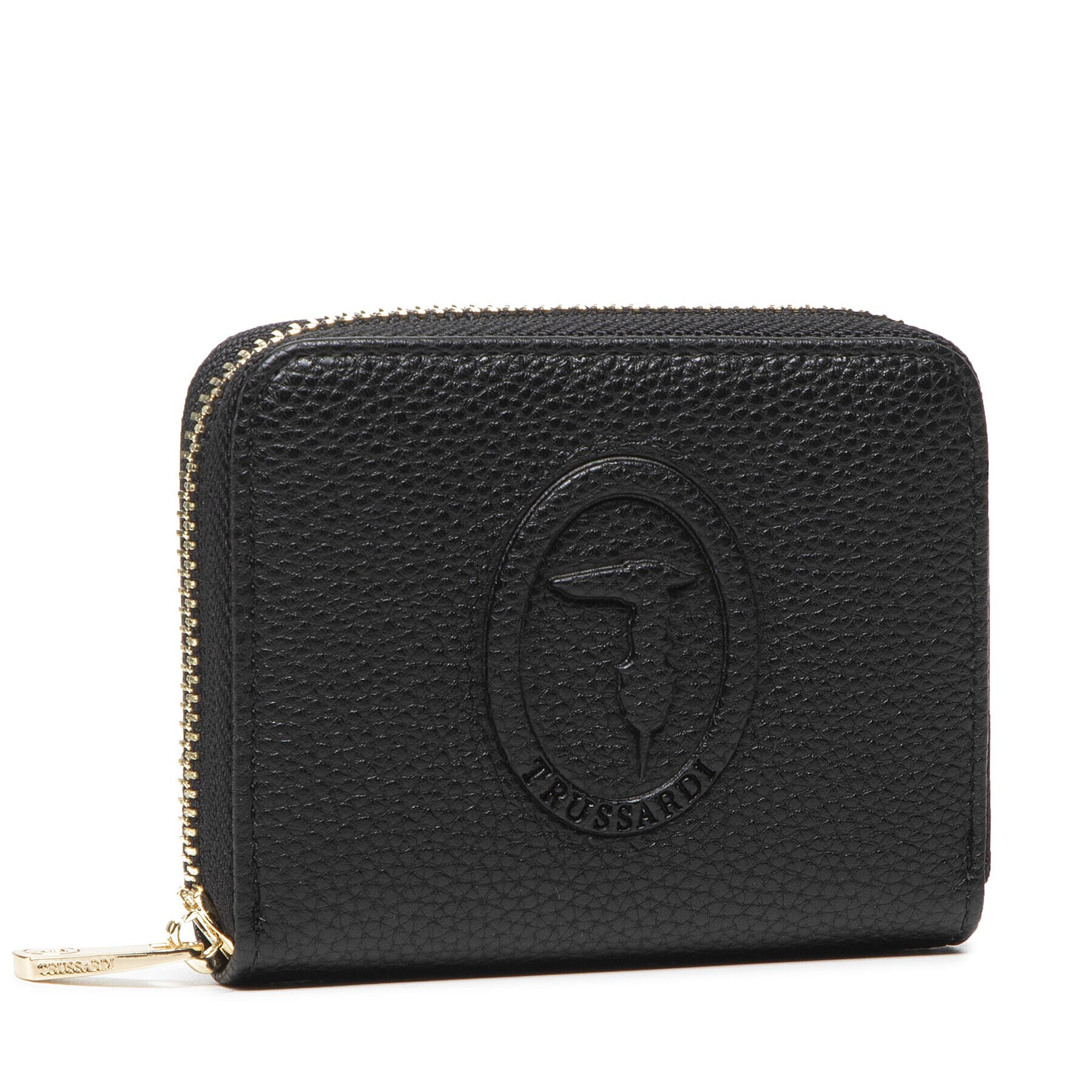 Trussardi Малък дамски портфейл Iris Zip Around Sm 75W00331 Черен - Pepit.bg