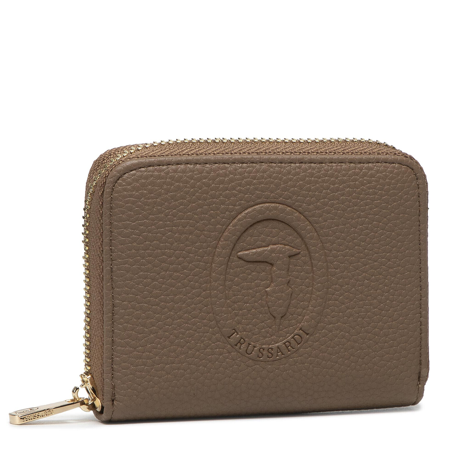 Trussardi Малък дамски портфейл Iris Zip Around Sm 75W00331 Кафяв - Pepit.bg