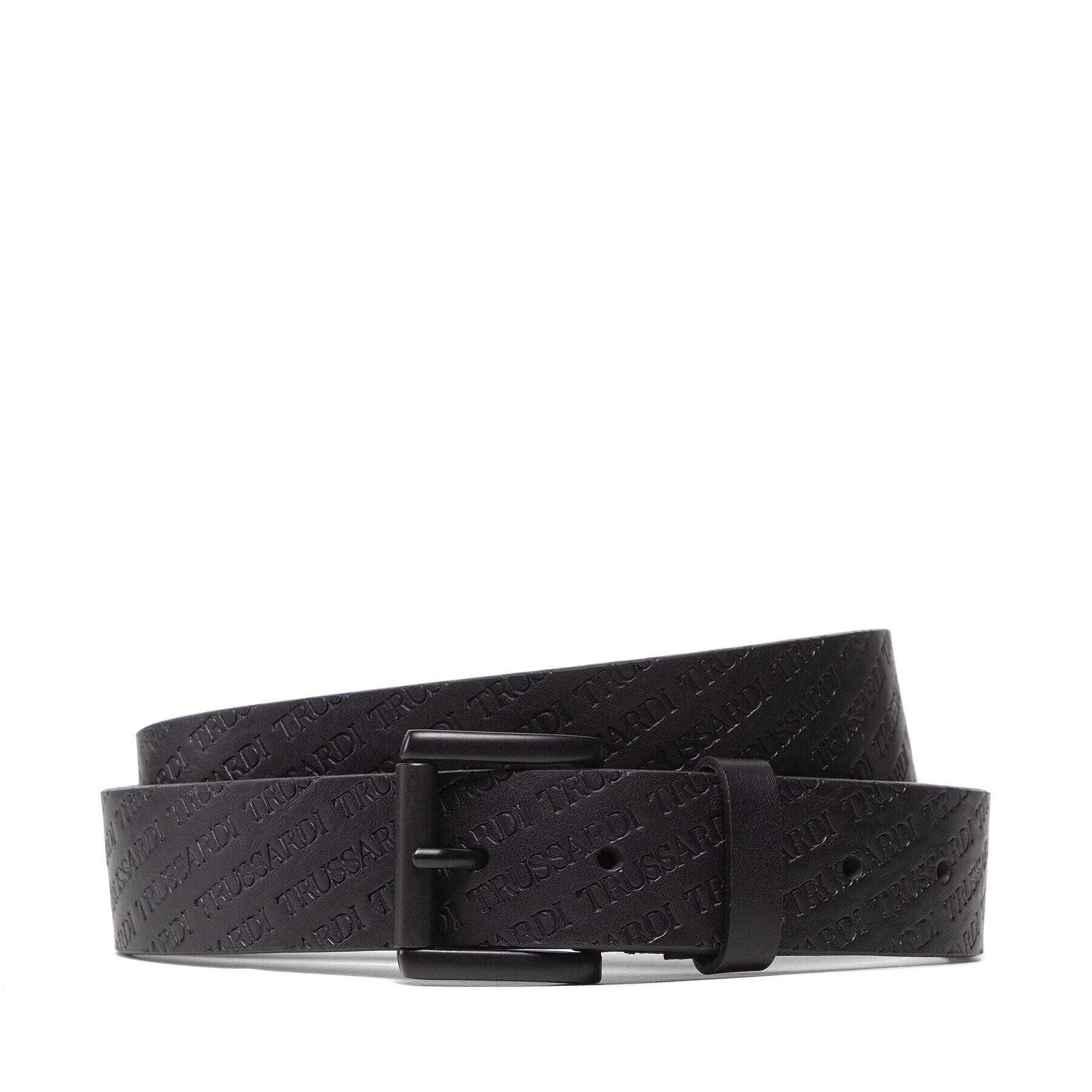 Trussardi Мъжки колан Belt Full Logato 71L00128 Черен - Pepit.bg