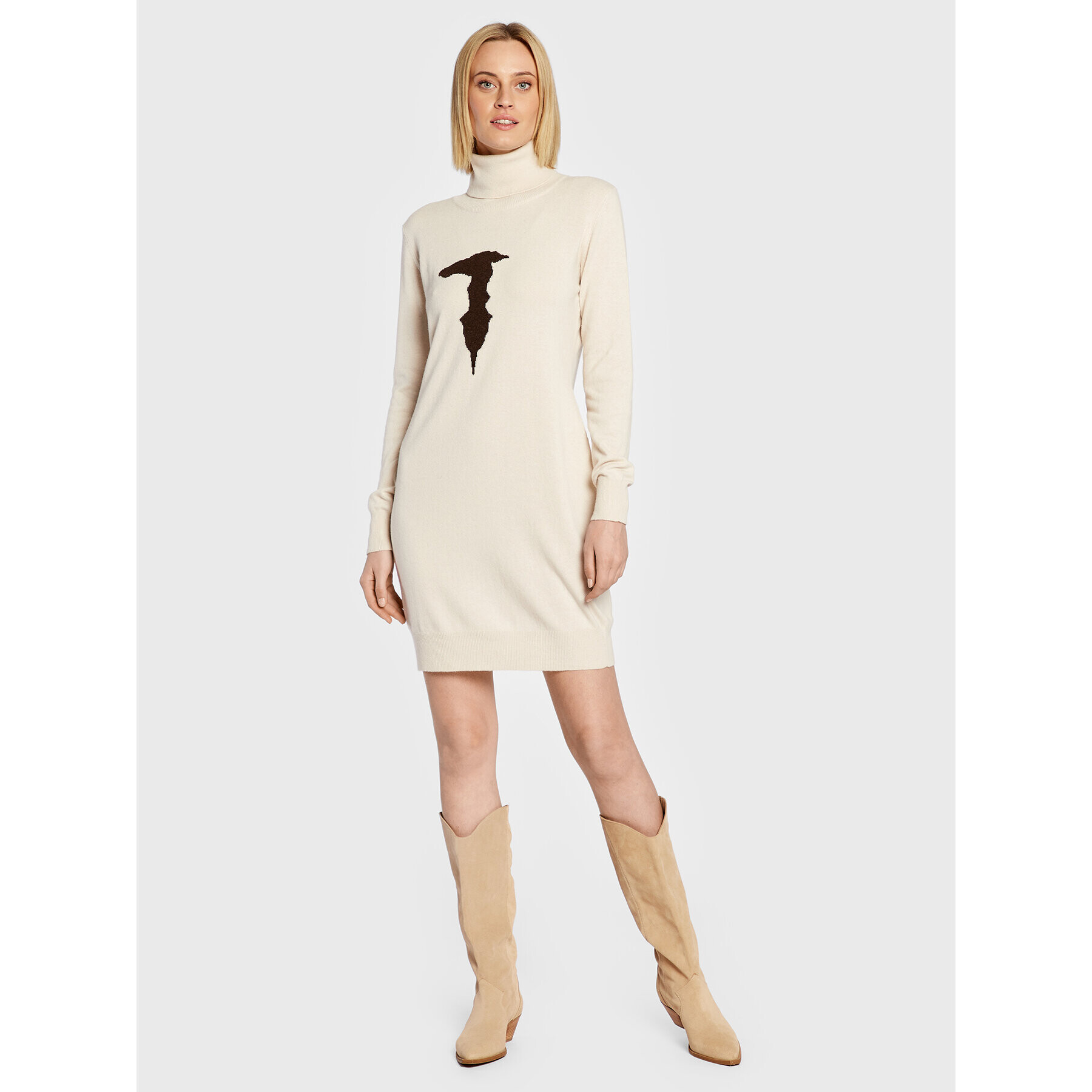 Trussardi Плетена рокля 56D00654 Бежов Regular Fit - Pepit.bg